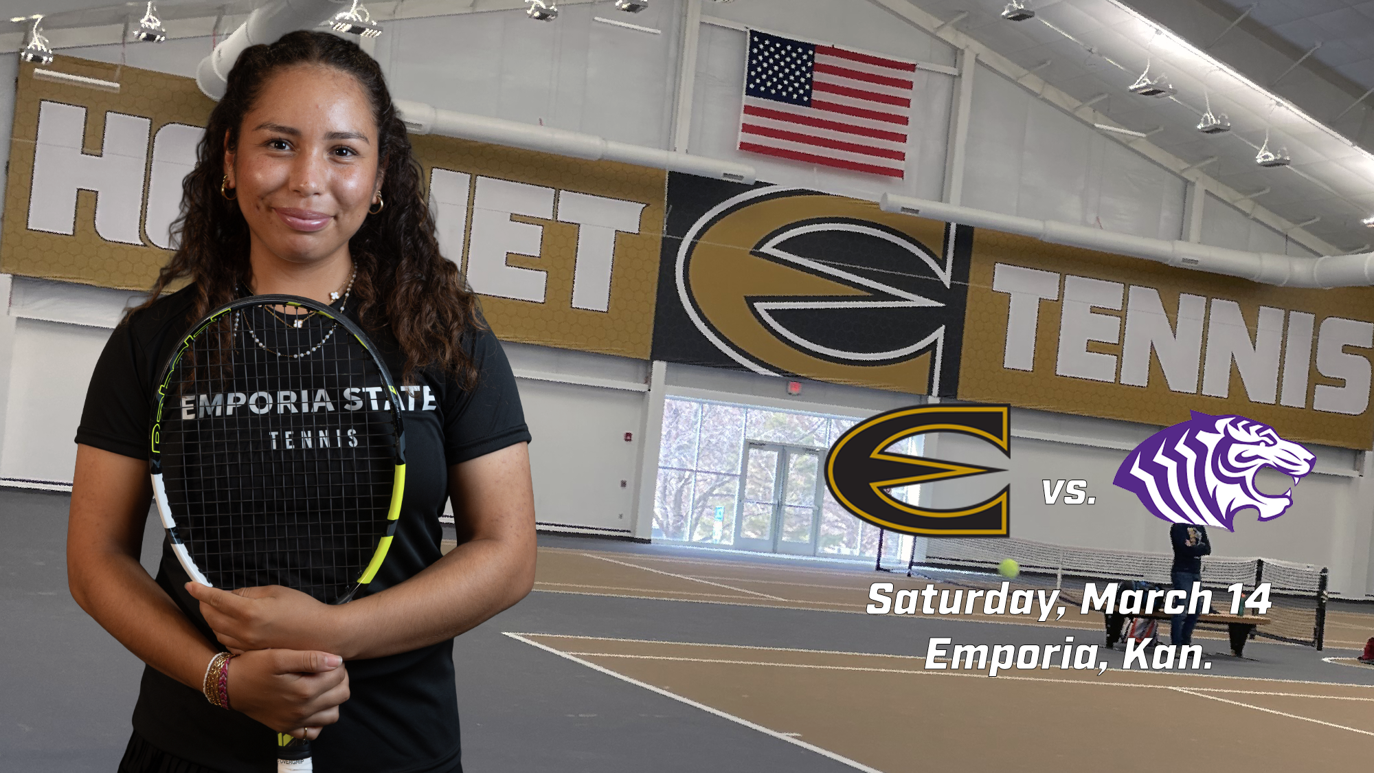 2026 Emporia State Women's Tennis Notes Graphic vs Ouachita Baptist