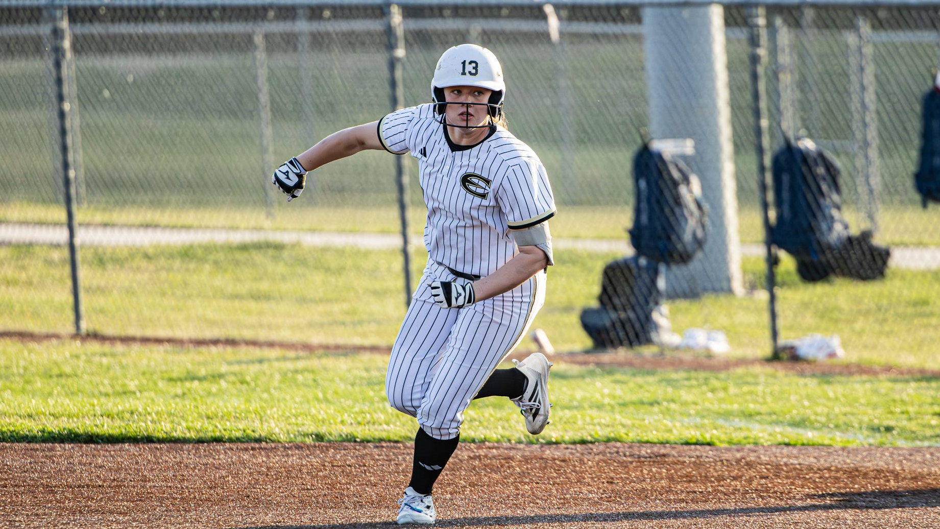 2026 Emporia State Softball Addison Callaway rounding first vs Rogers State