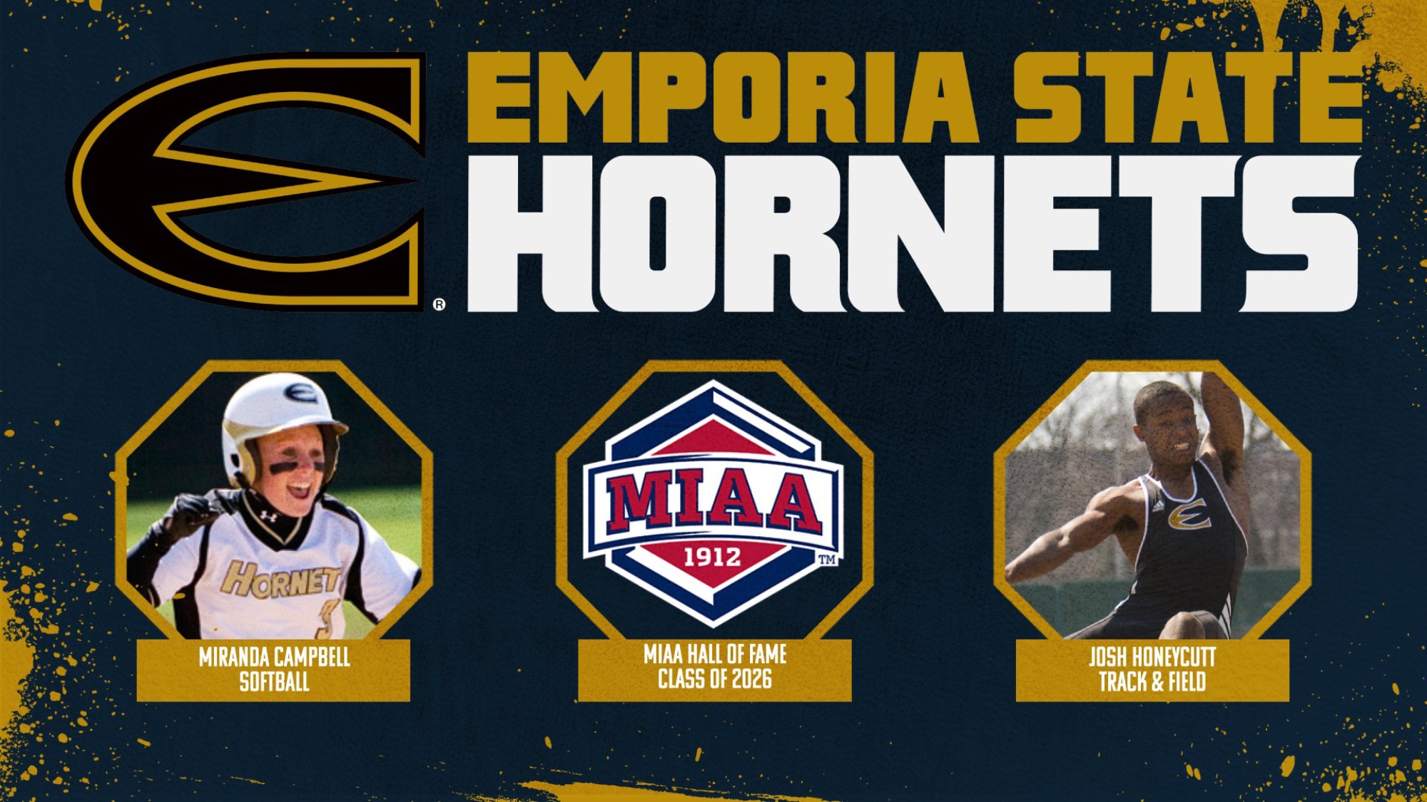 2026 MIAA Hall of Famers Miranda Campbell and Josh Honeycutt graphic