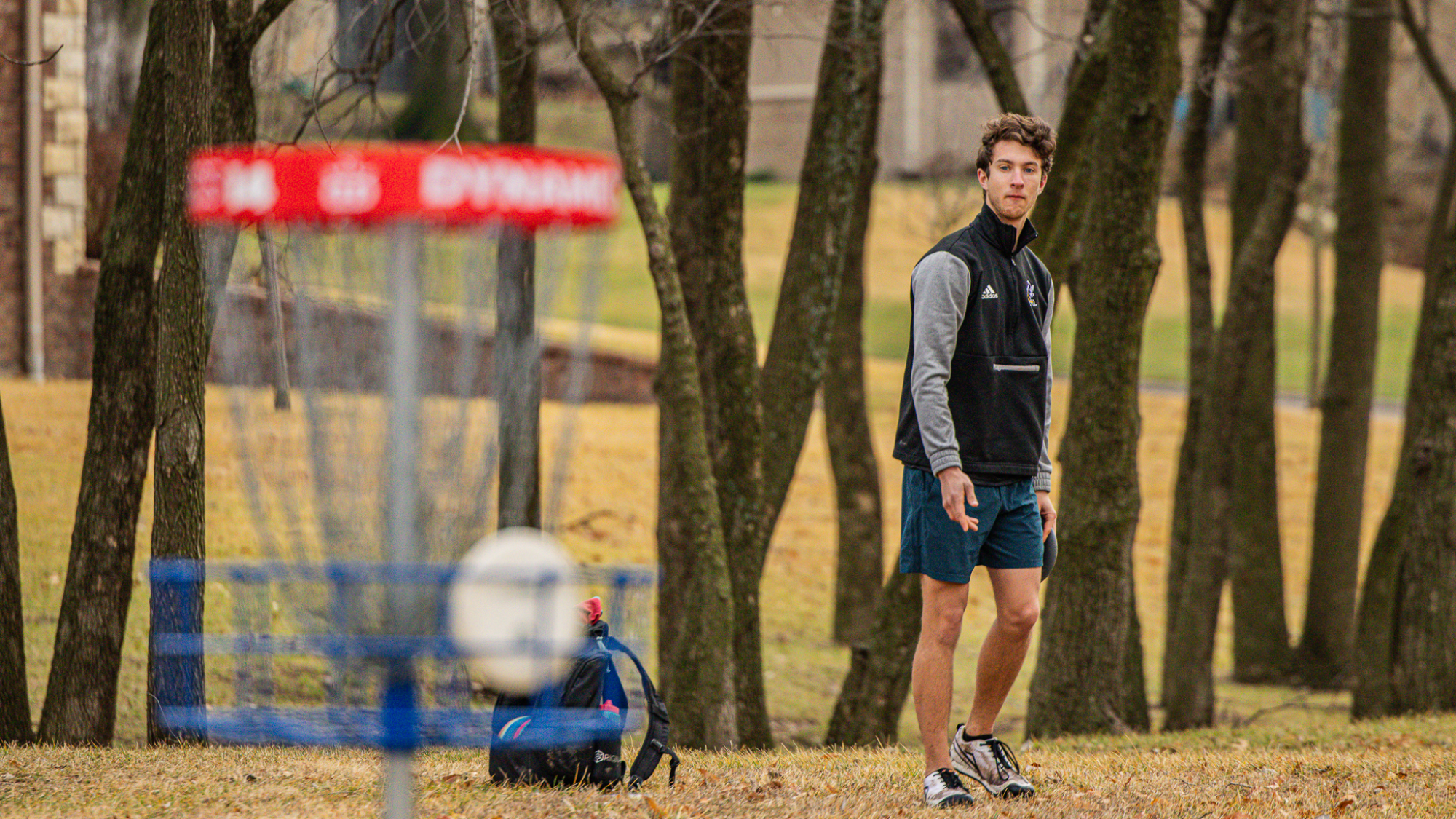 2026 Emporia State Disc Golf Grant Yoder making putt