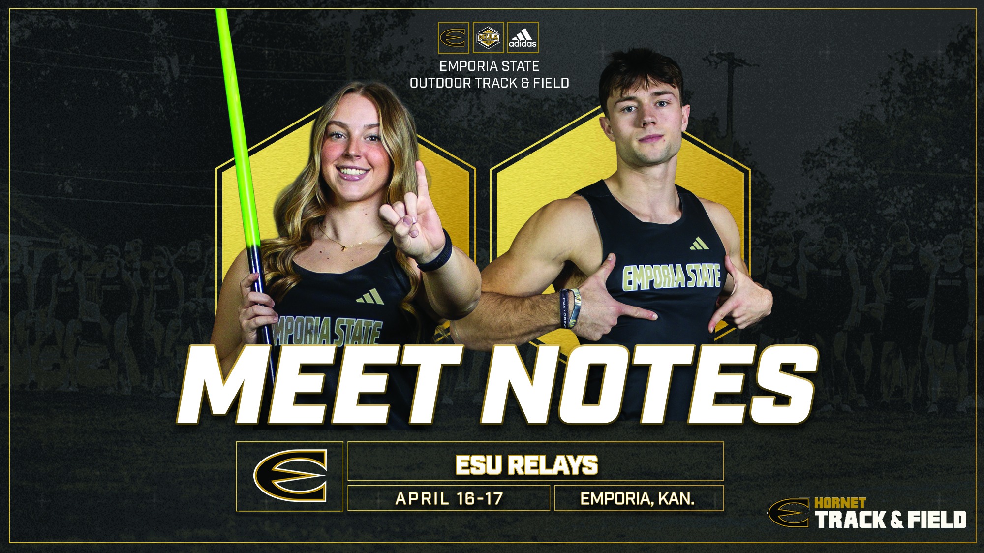 2026 Emporia State Track & Field ESU Relays Notes Graphic