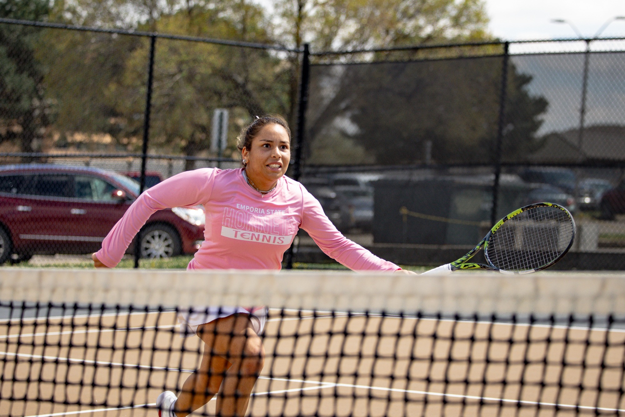 2026 Emporia State Women's Tennis Giovanna Ferreira return