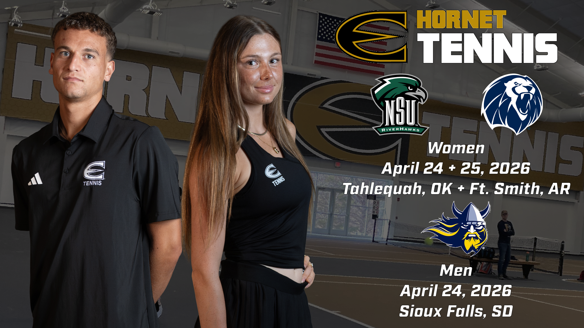 2026 Emporia State Tennis Notes Graphic April 24+25 