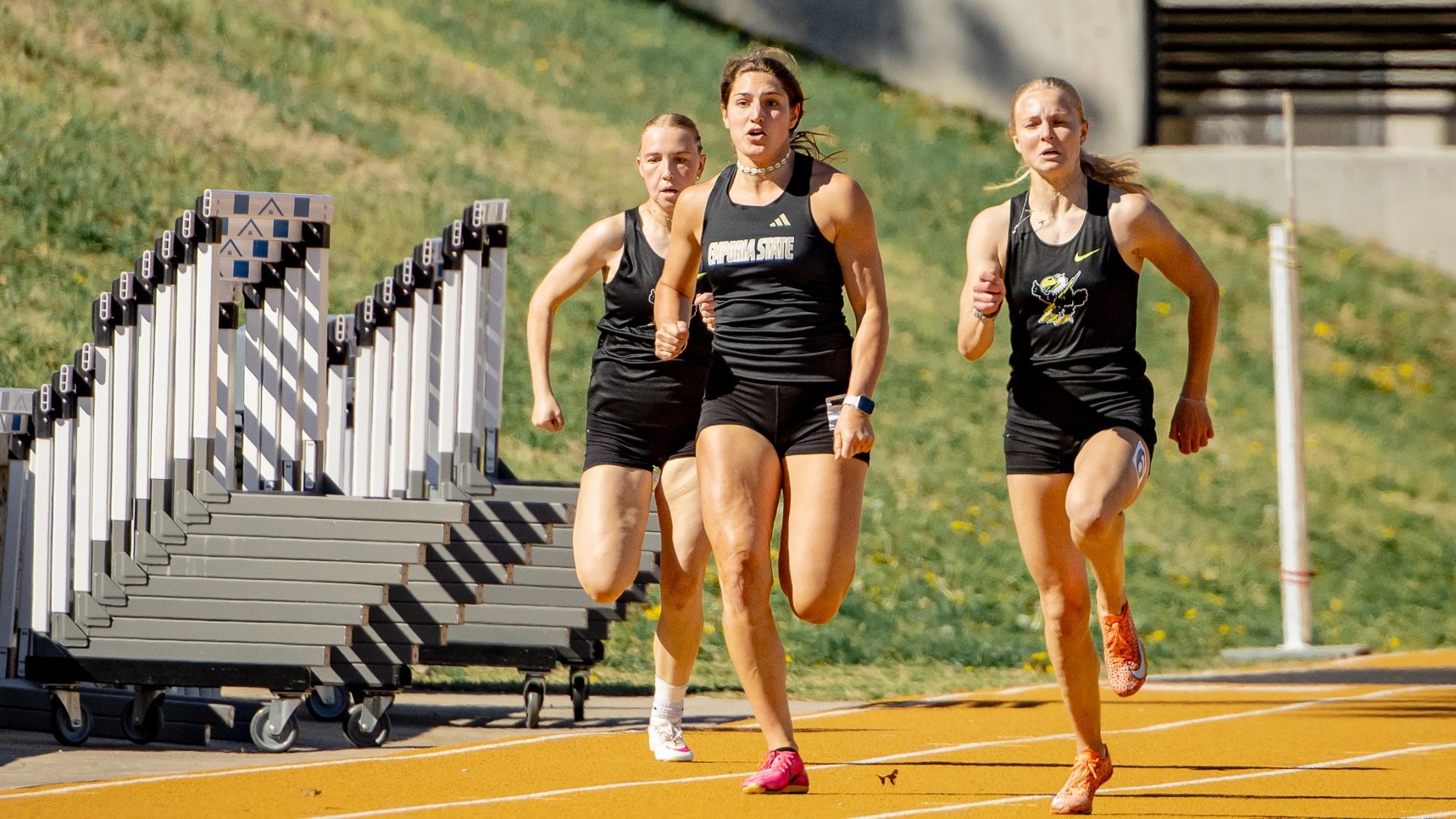 2026 Emporia State Women's Track Lou Dumas running at Midwest Classic