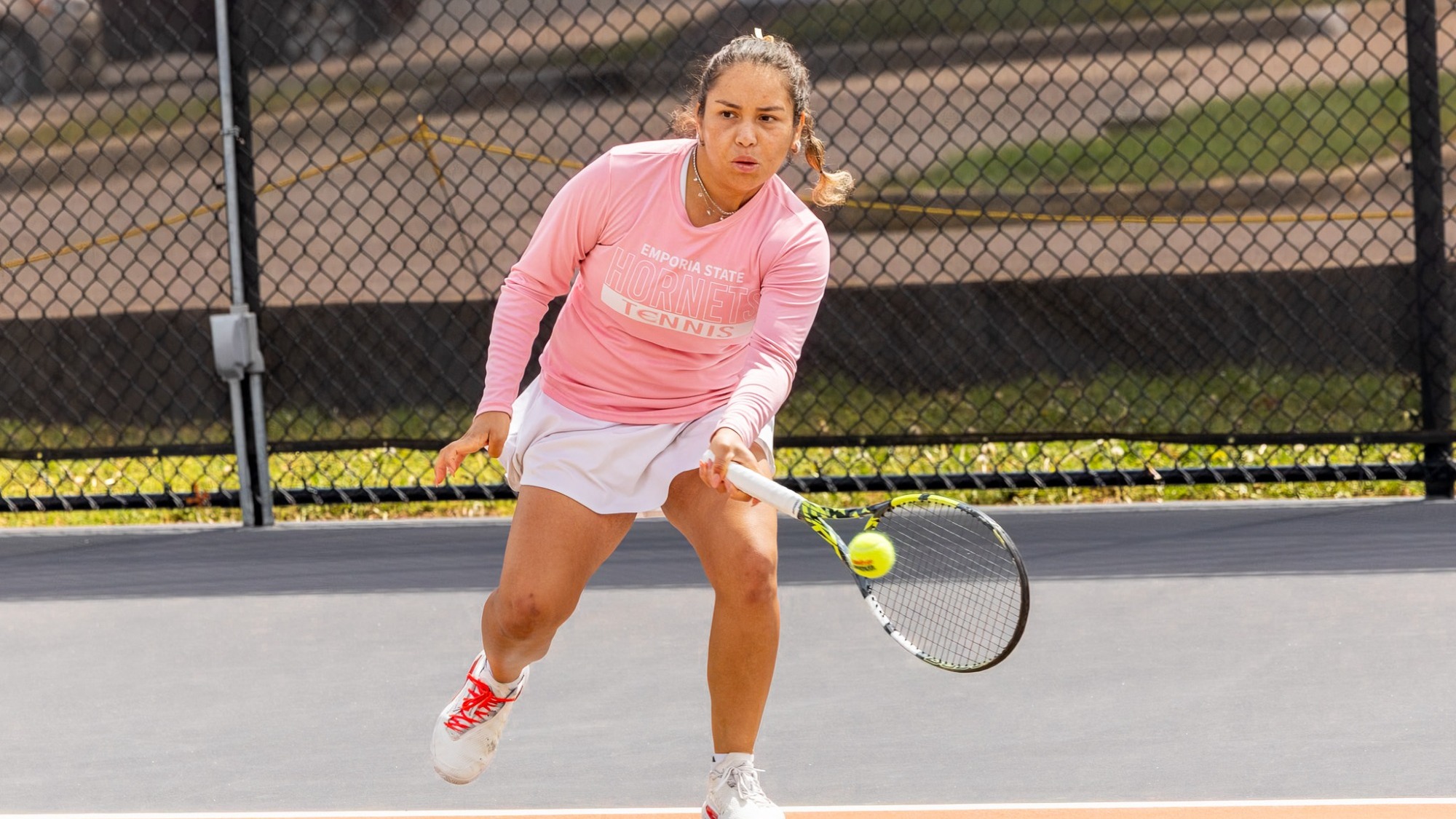 2026 Emporia State Tennis Giovanna Ferreira drop return vs Fort Hays State