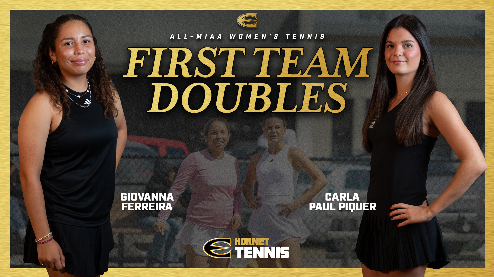 2026 ESU Tennis Giovanna Ferreira and Carla Paul Piquer 1st Team All-MIAA Doubles