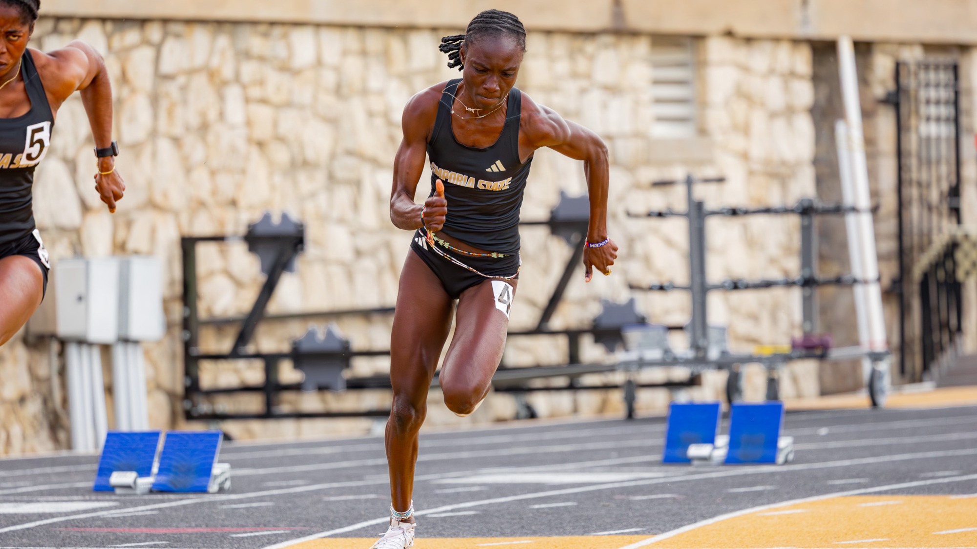 2026 Emporia State Women's Track & Field Stella Agbokpah 200m start