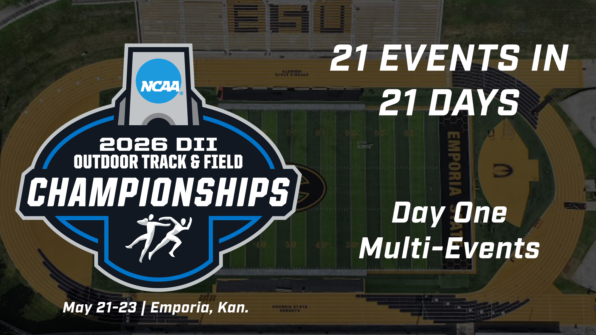 2026 NCAA Outdoor Track & Field 21 Events in 21 Days - The Multi-events graphic