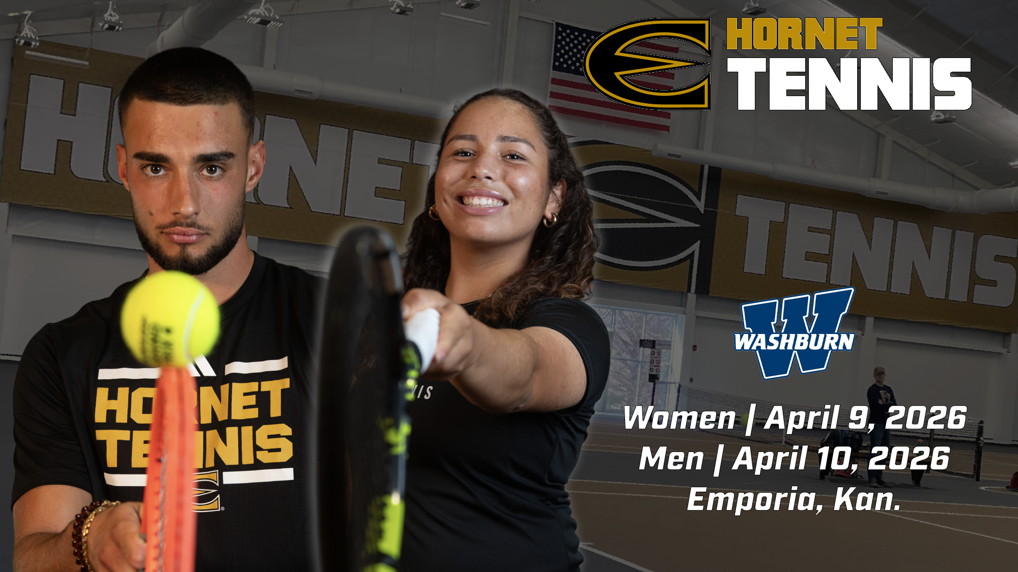2026 Emporia State Tennis Notes Graphic vs Washburn