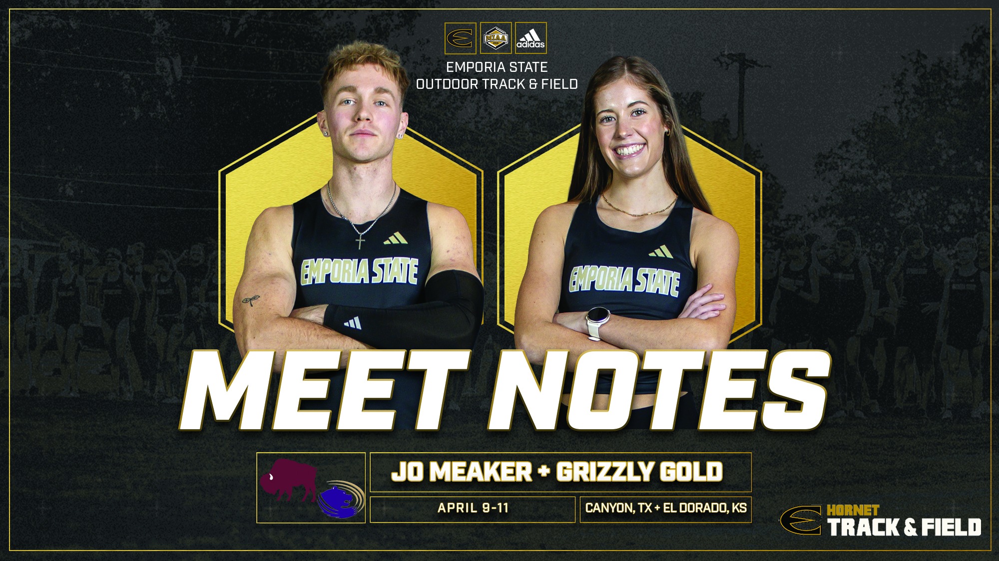 2026 Emporia State Outdoor Track & Field Notes Graphic at Jo Meaker + Grizzly Gold