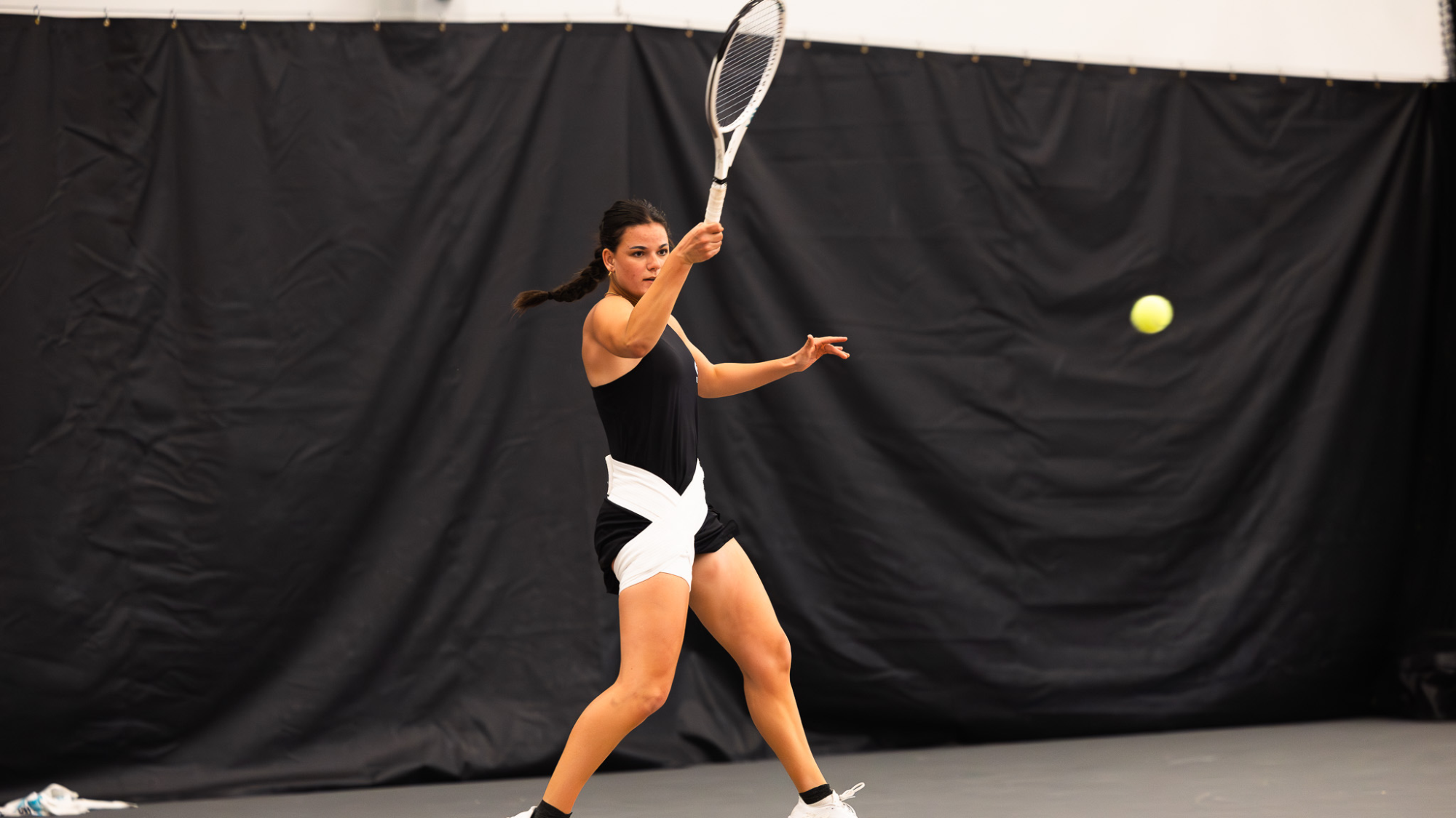 2026 Emporia State Women's Tennis Carla Paul Piquer return vs Washburn