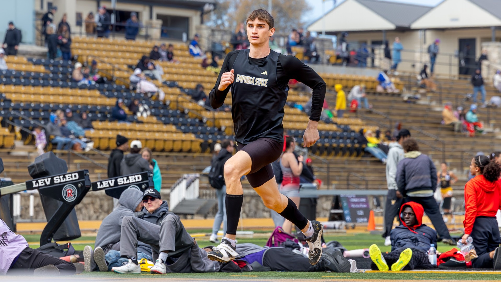 2026 ESU Track & Field Luke Grace high jump approach at Spring Open