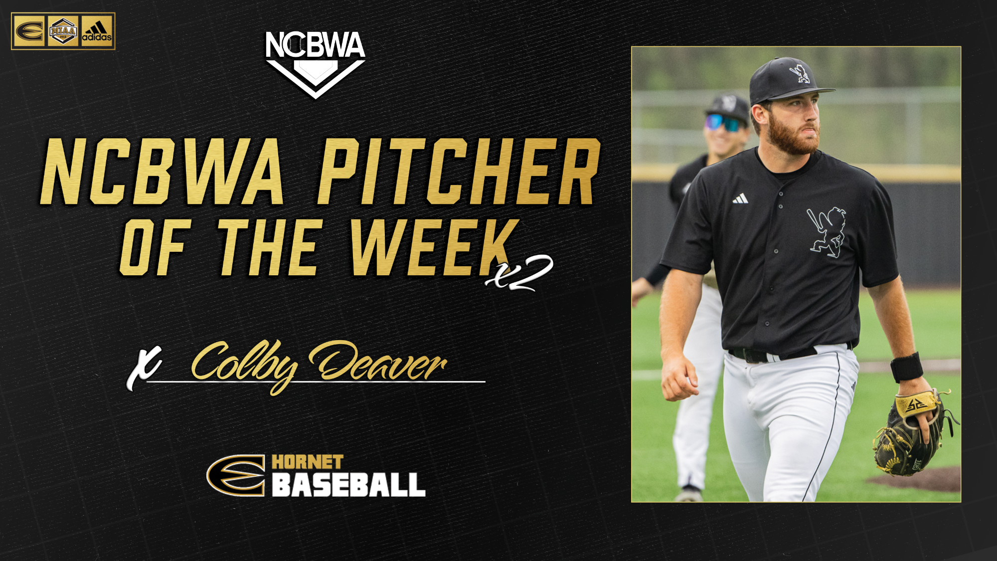 2026 ESU Baseball Colby Deaver NCBWA Pitcher of the Week