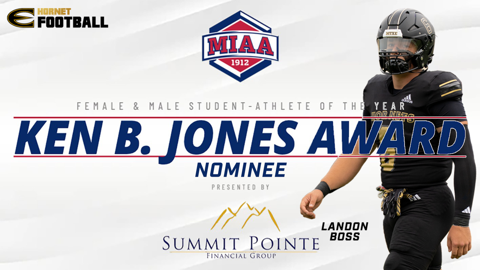 2026 MIAA Ken B. Jones Award Nominee Landon Boss Graphic
