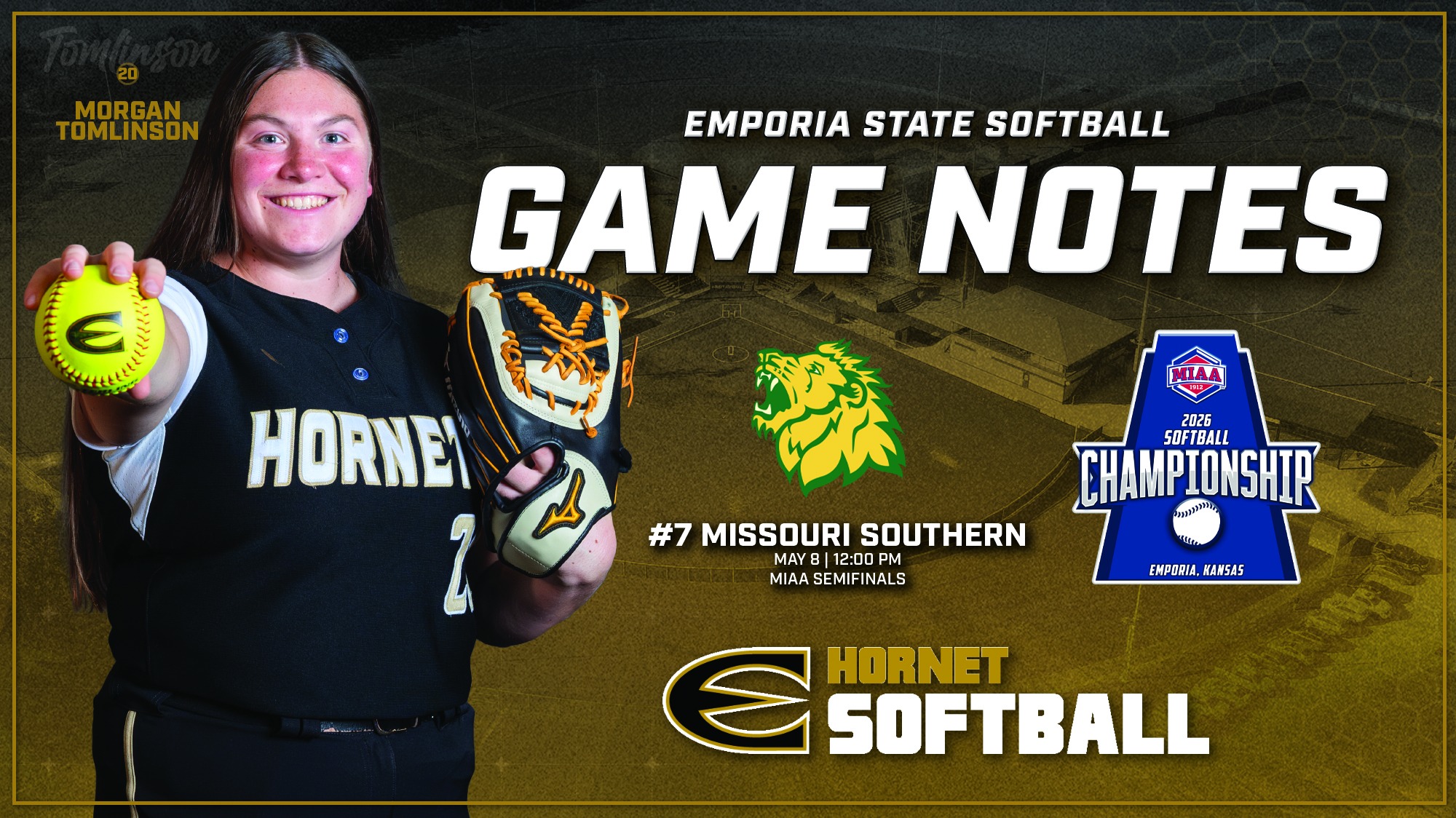 2026 Emporia State Softball Game Notes Graphic vs Missouri Southern 