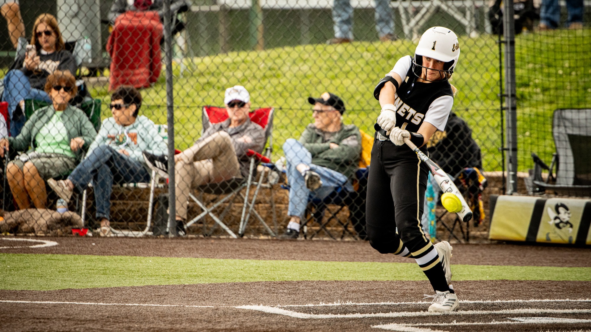 2026 Emporia State Softball Sydney Wagner hitting a ball vs MSSU in MIAA Tourney