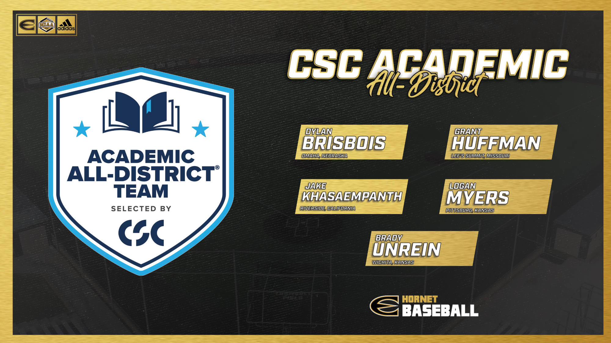 26 ESU BB CSC Academic All-District