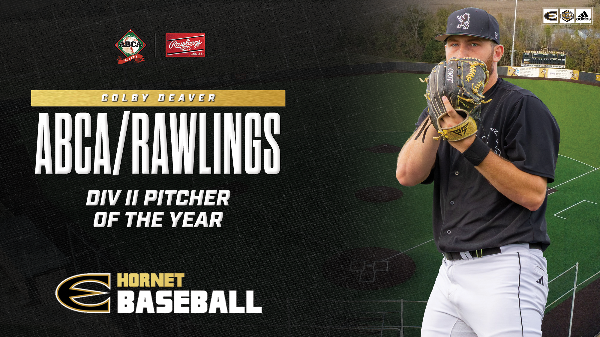 26 ESU BB Colby Deaver ABCA D2 Pitcher of the Year