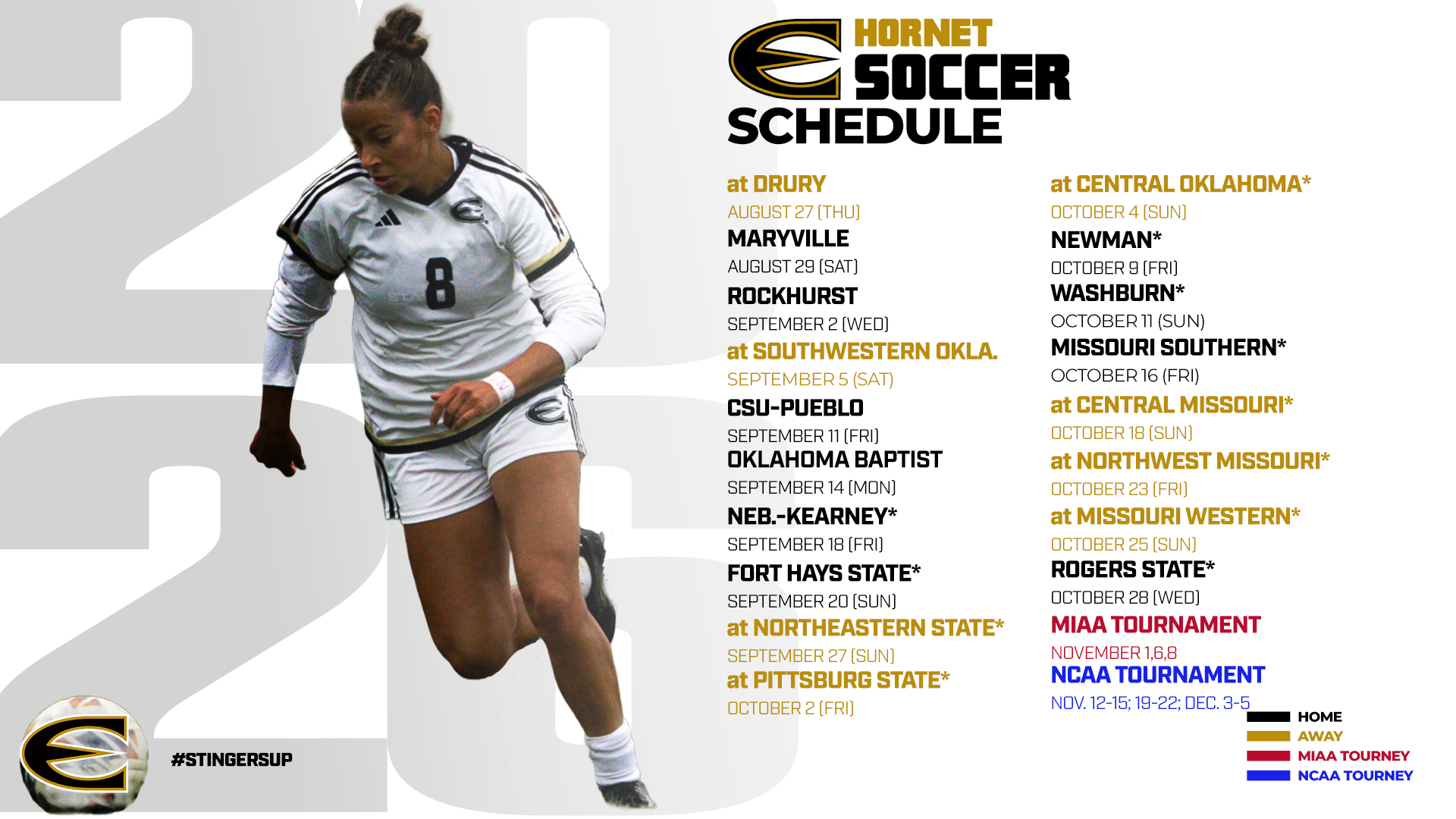 2026 Emporia State Soccer Schedule Release Graphic