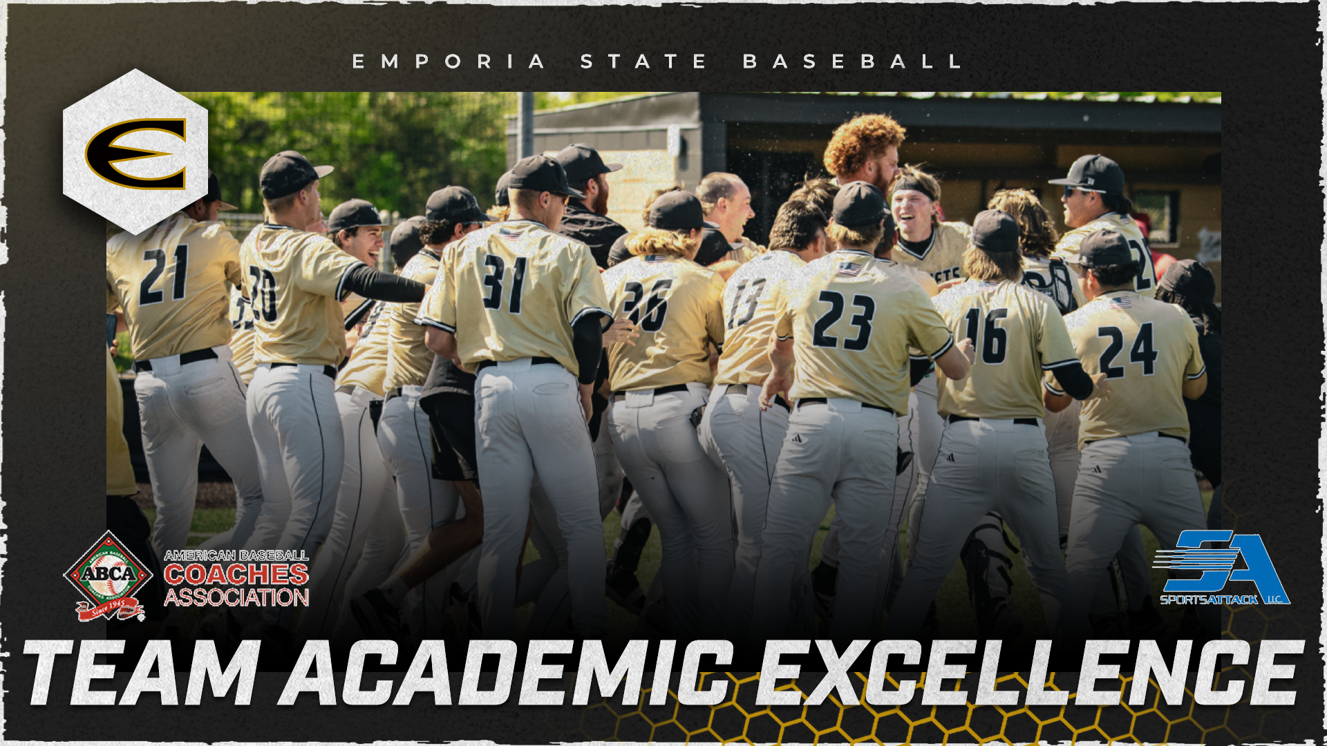 2026 Emporia State Baseball ABCA Team Academic Excellence Award Graphic