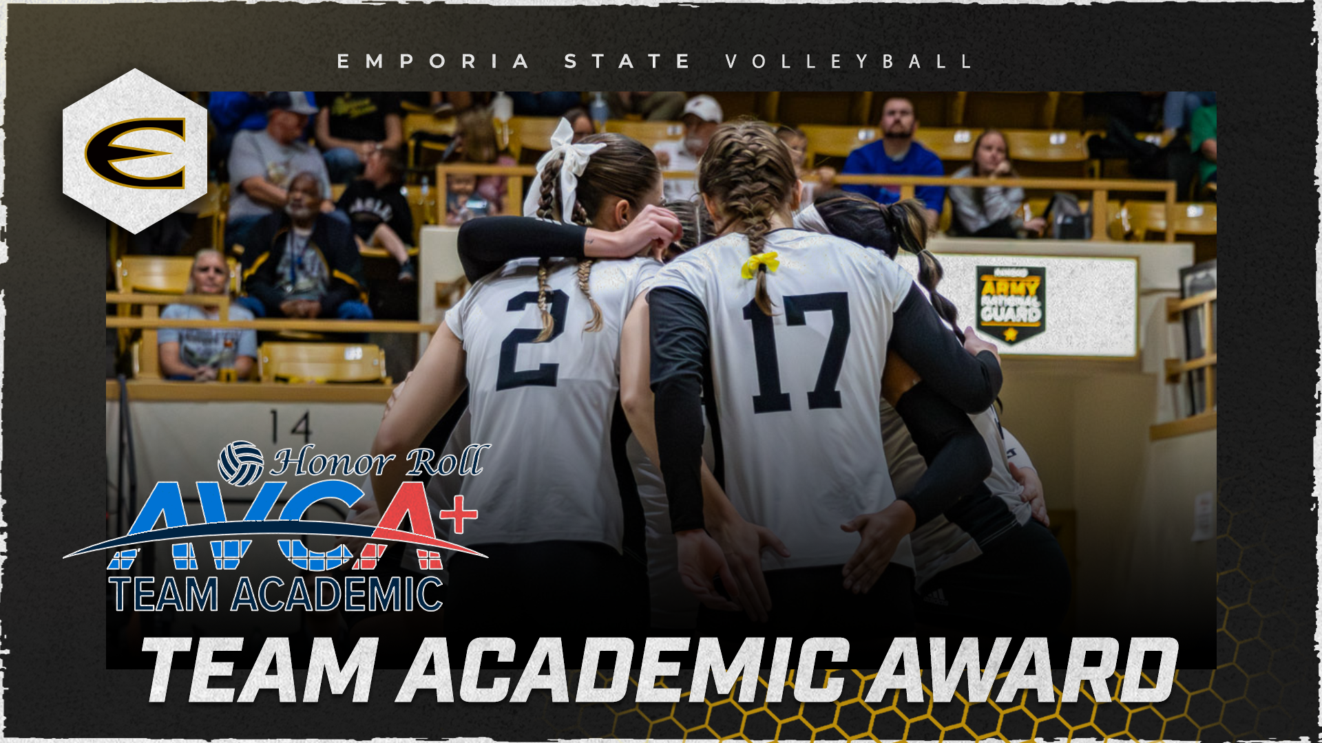 2026 Emporia State Volleyball AVCA Team Academic Award Honor Roll Graphic