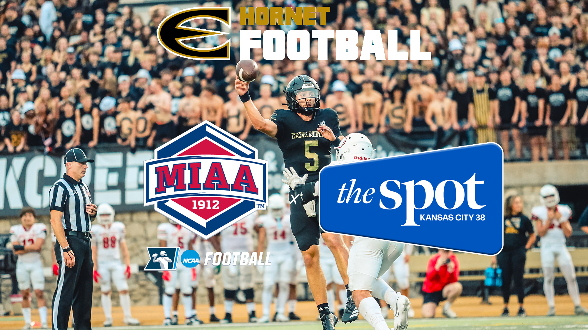 2026 Emporia State Football on MIAA TV Games on The Spot Graphic
