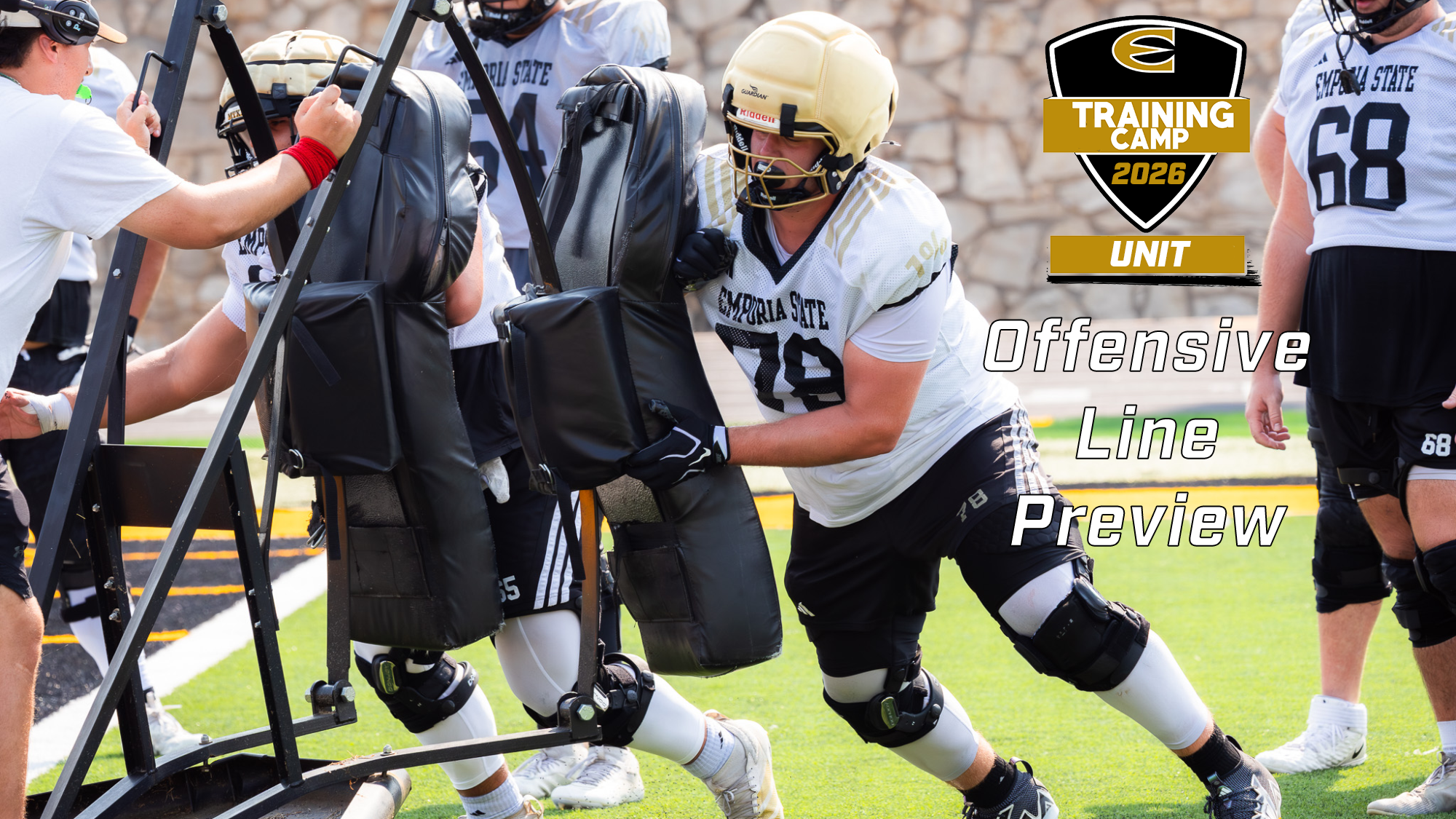 2026 Emporia State Football Offensive Line Preview Graphic with Kyle Zimmerman