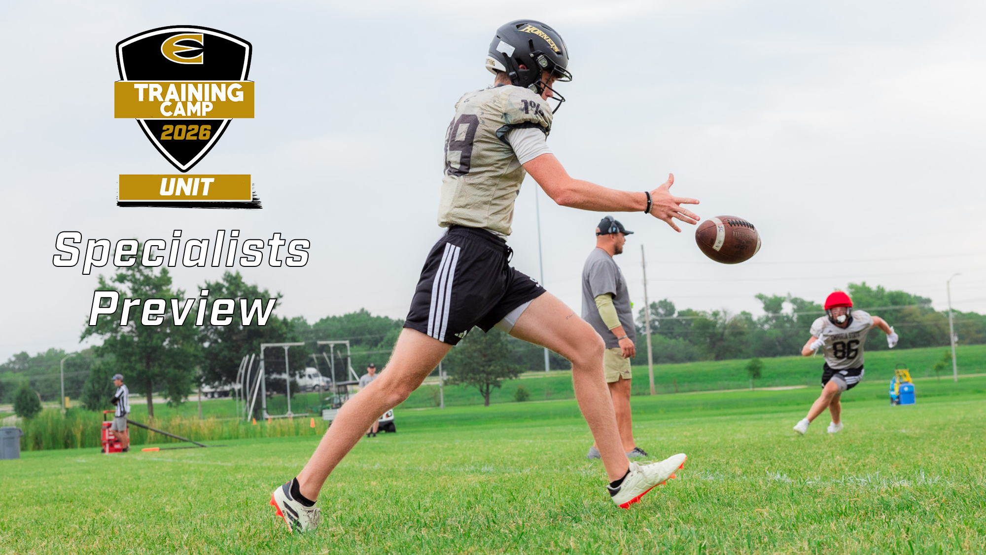 2026 Emporia State Football Training Camp Specialist Preview Graphic