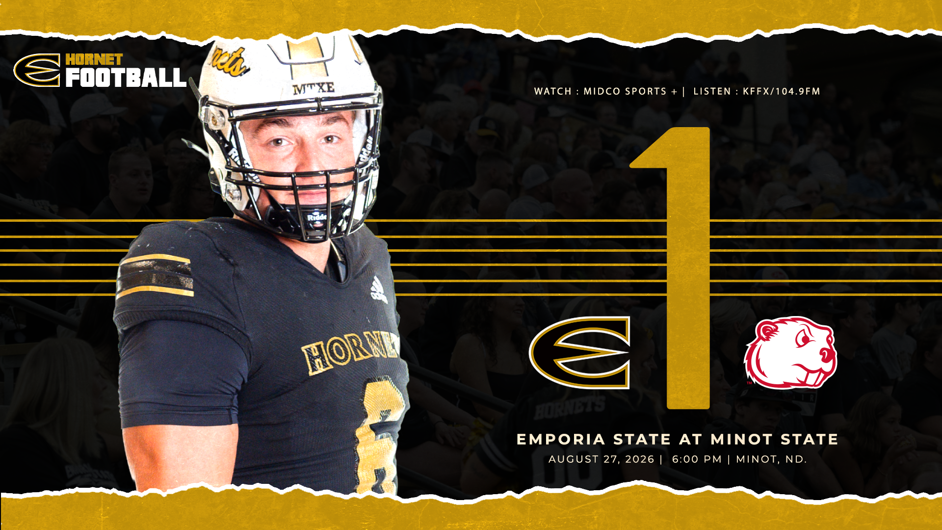  2026 Emporia State Football Game Notes Graphic at Minot State with Landon Boss