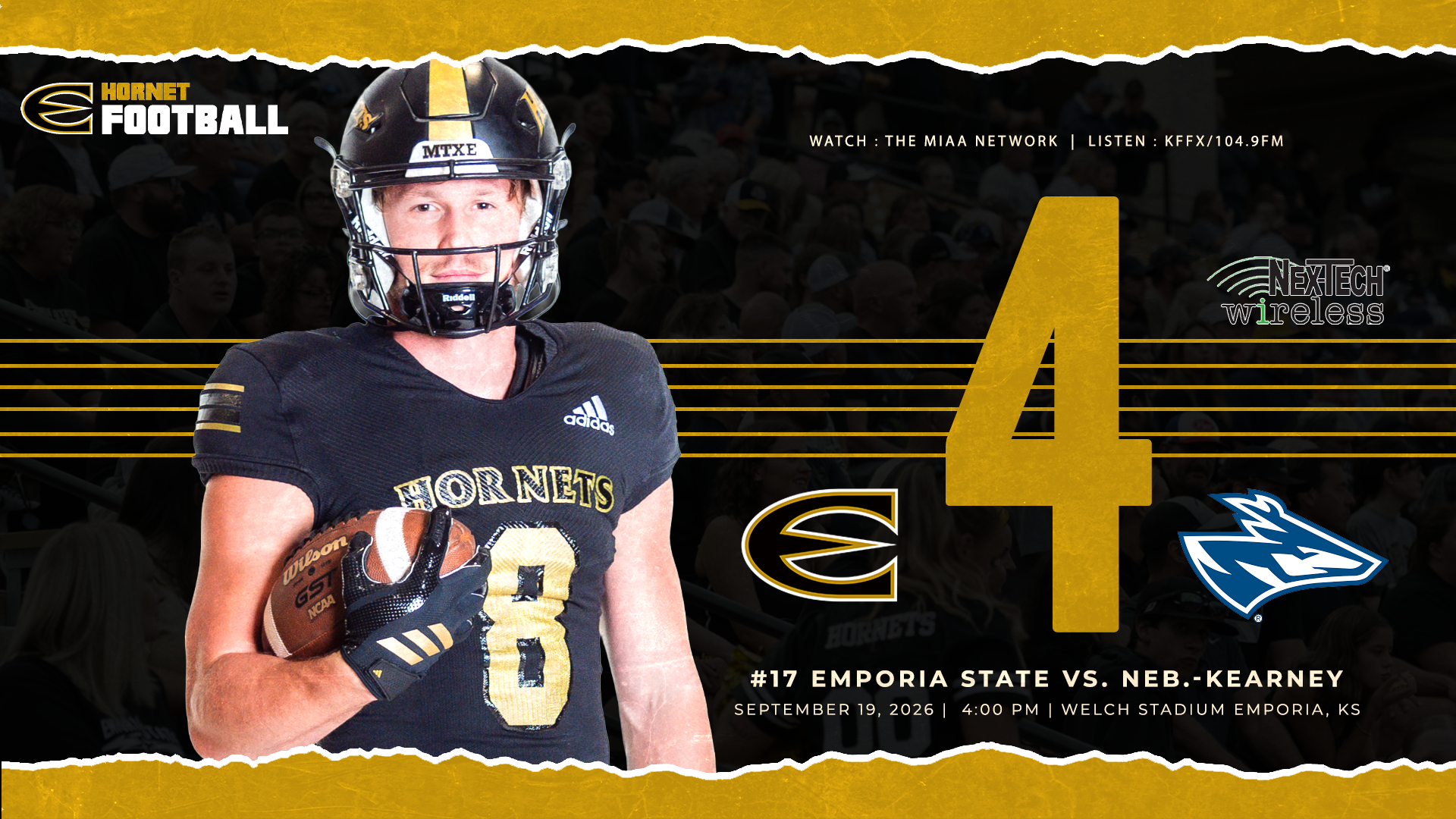 2026 Emporia State Football Game Notes Graphic vs Neb.-Kearney with Camden Crooks