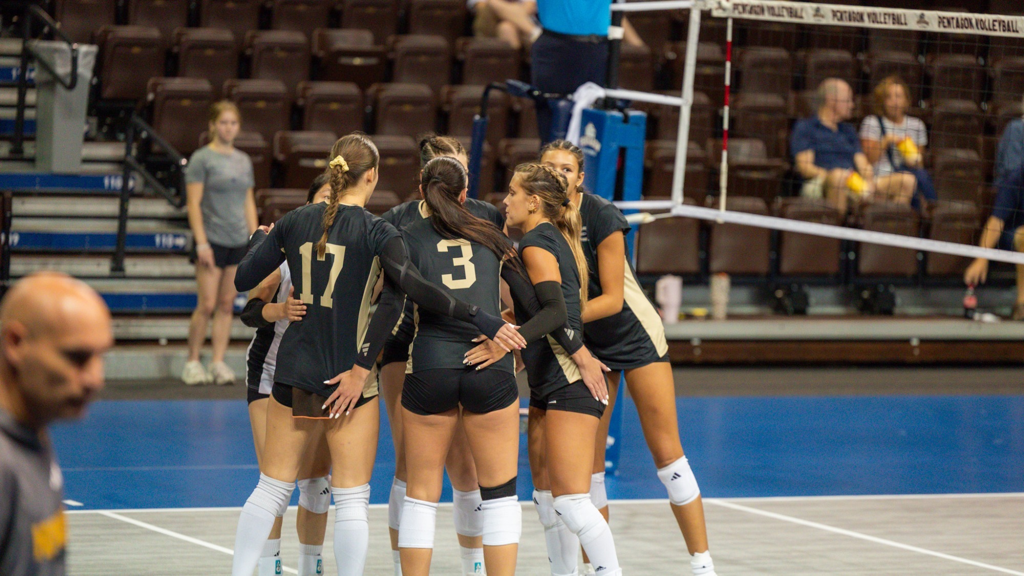 26 ESU VB Team Huddle at Augie