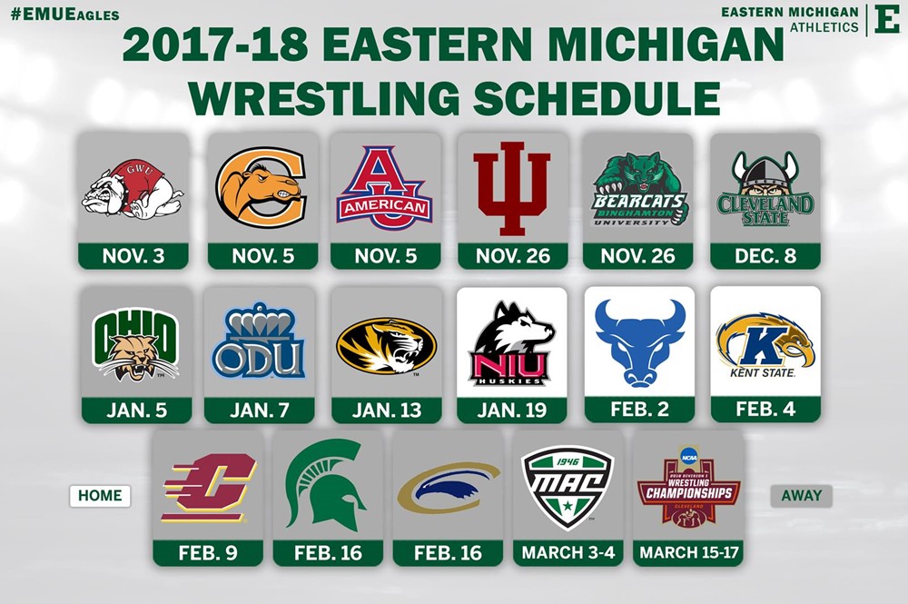 Wrestling Announces 201718 Schedule Eastern Michigan University