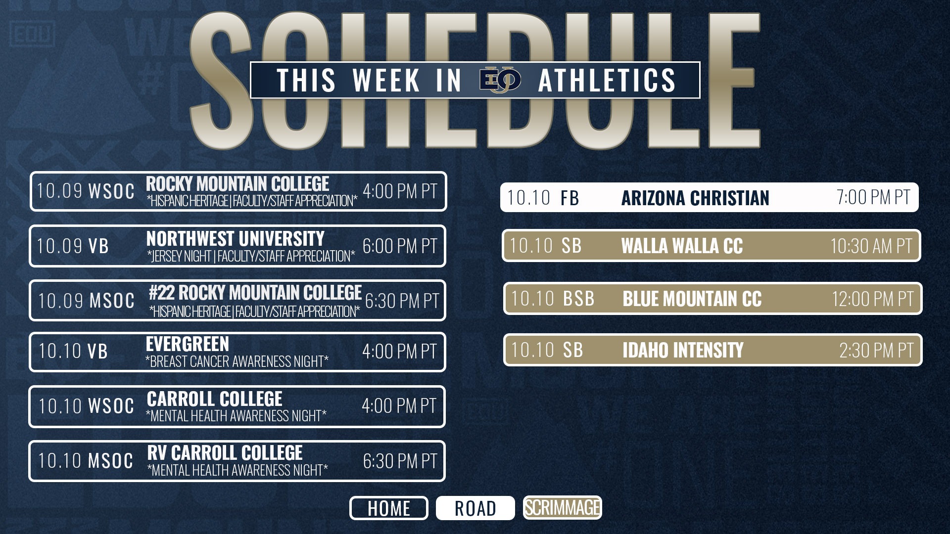 This Week in Athletics Oct 5-11