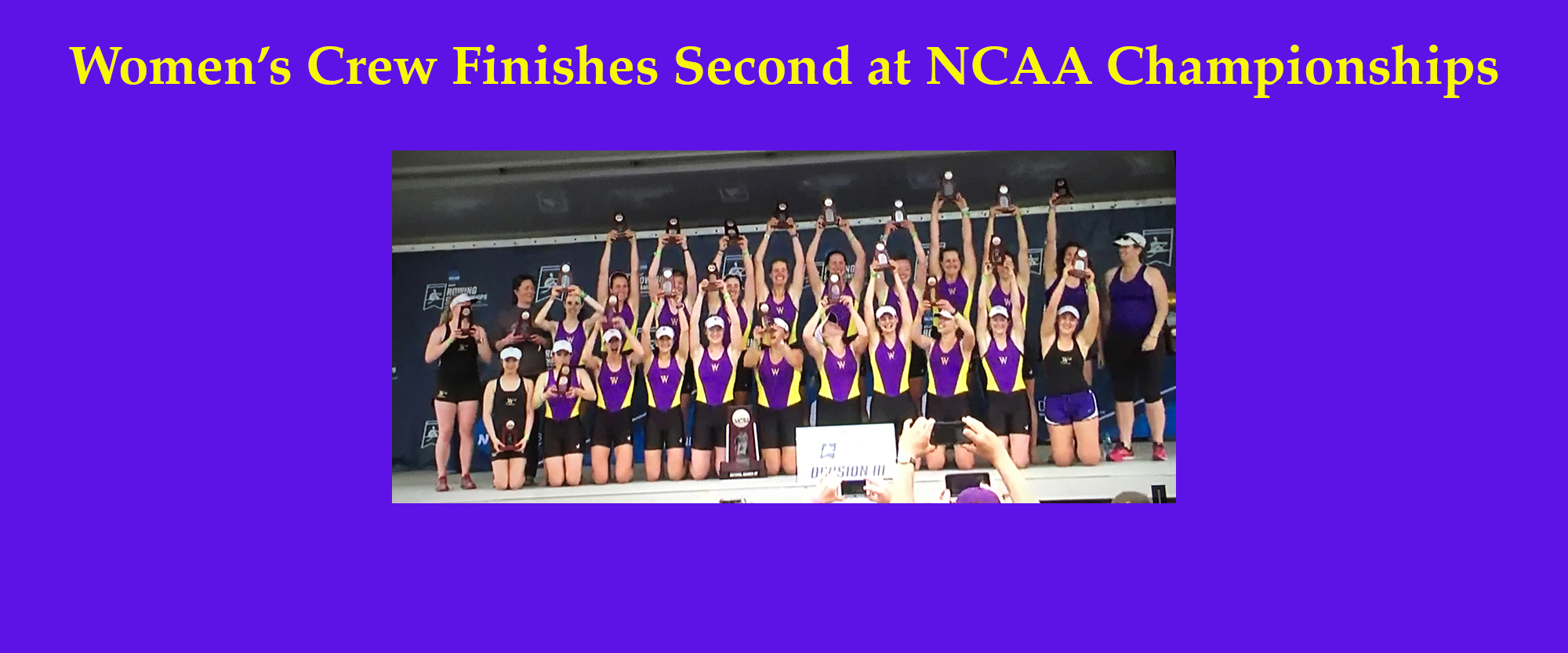 Women's Crew Finishes Second at NCAA Championship Williams College