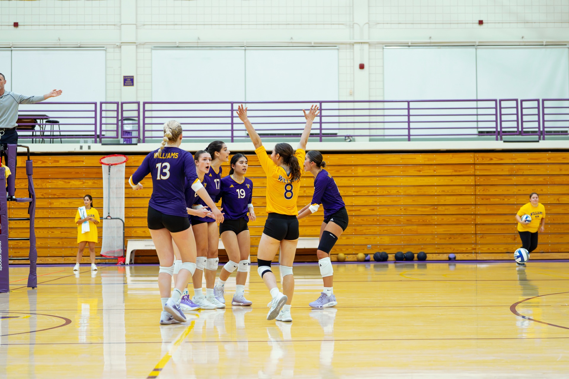 Volleyball celebration huddle