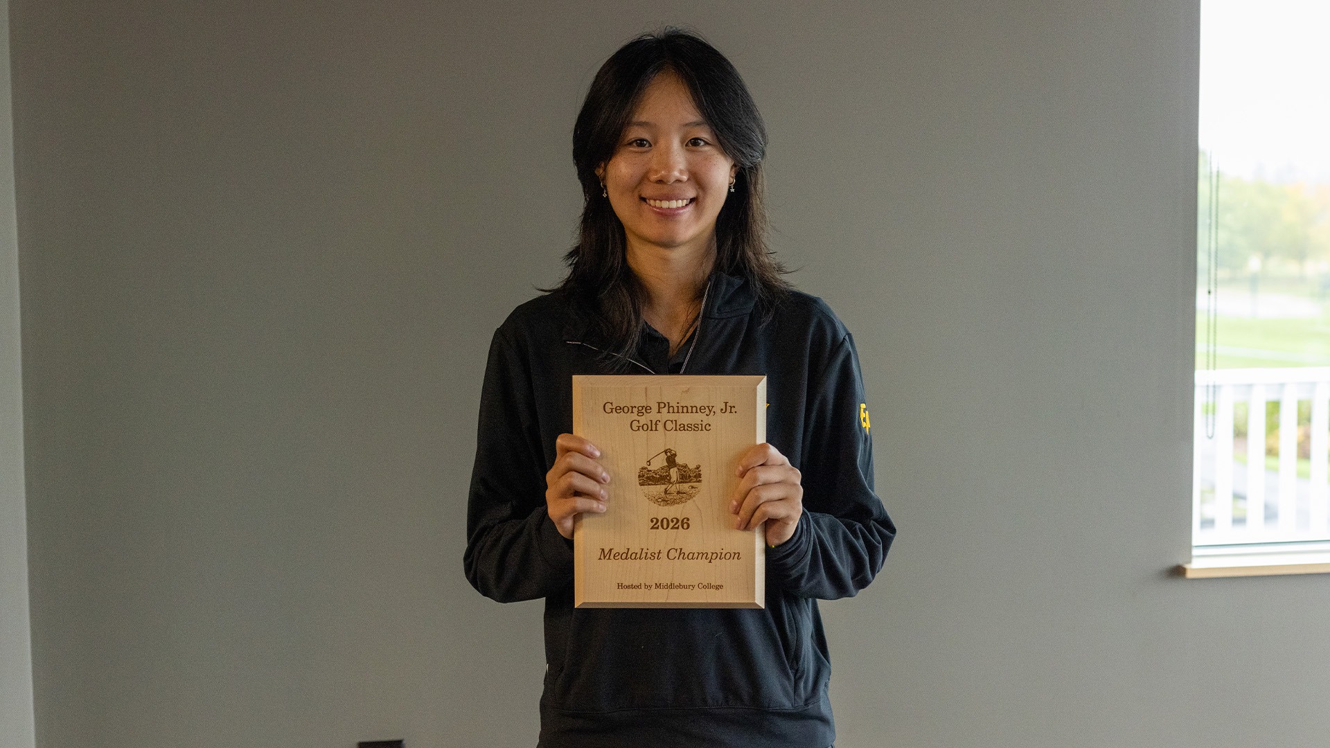 Sadie Wu with her medalist plaque after the George Phinney Classic, Sept. 20, 2026