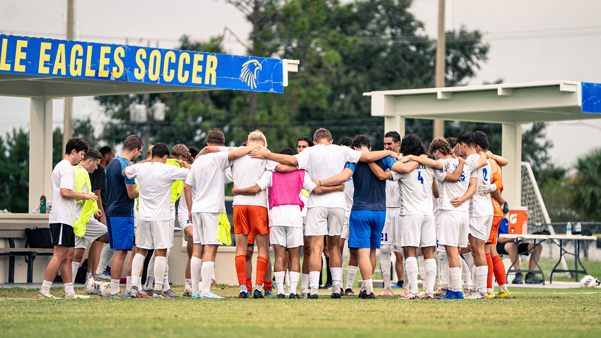 Men's Soccer Team Huddle