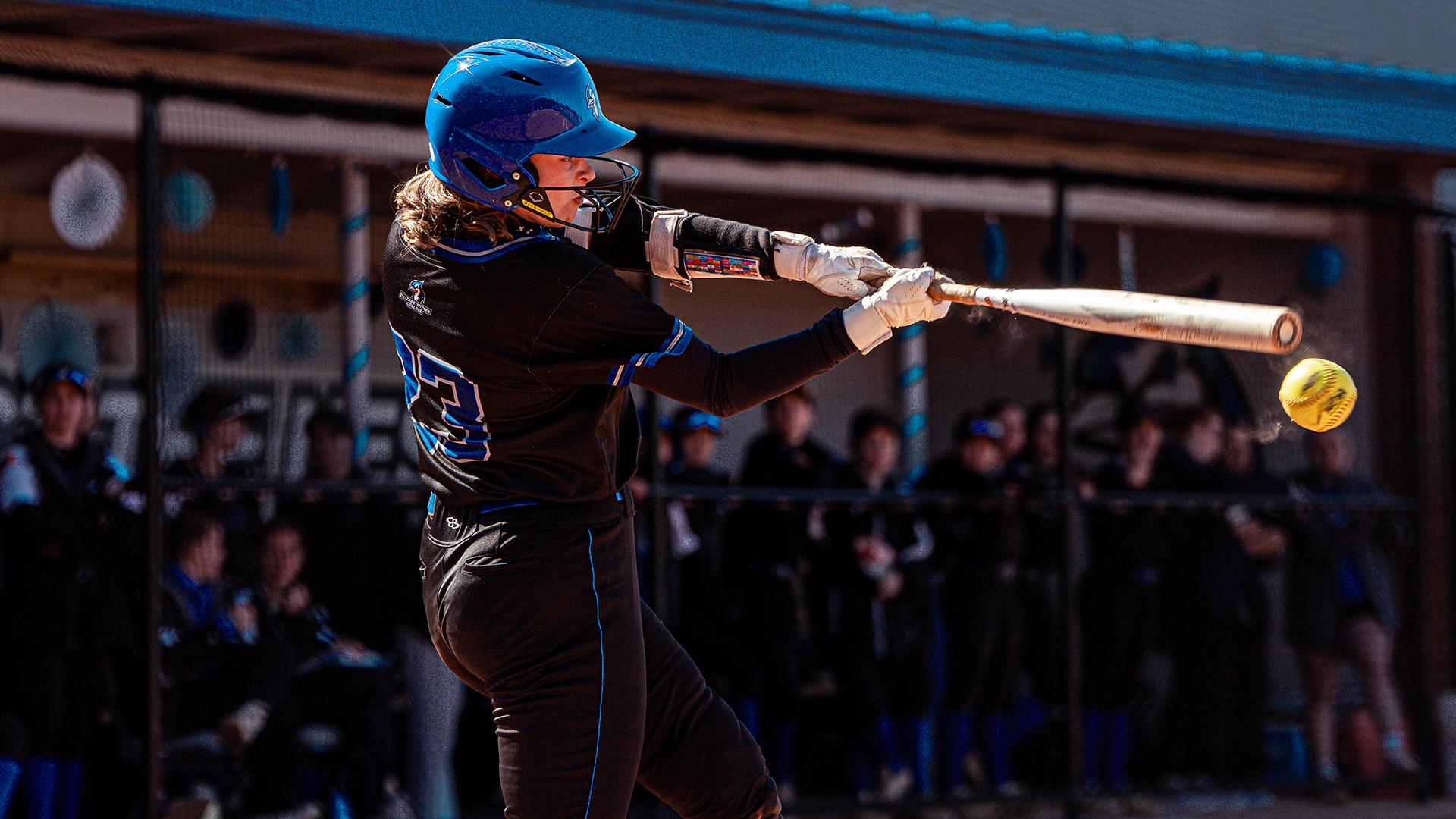 Morgan Carr makes contact with the ball against Juniata on Saturday, April 11, 2026