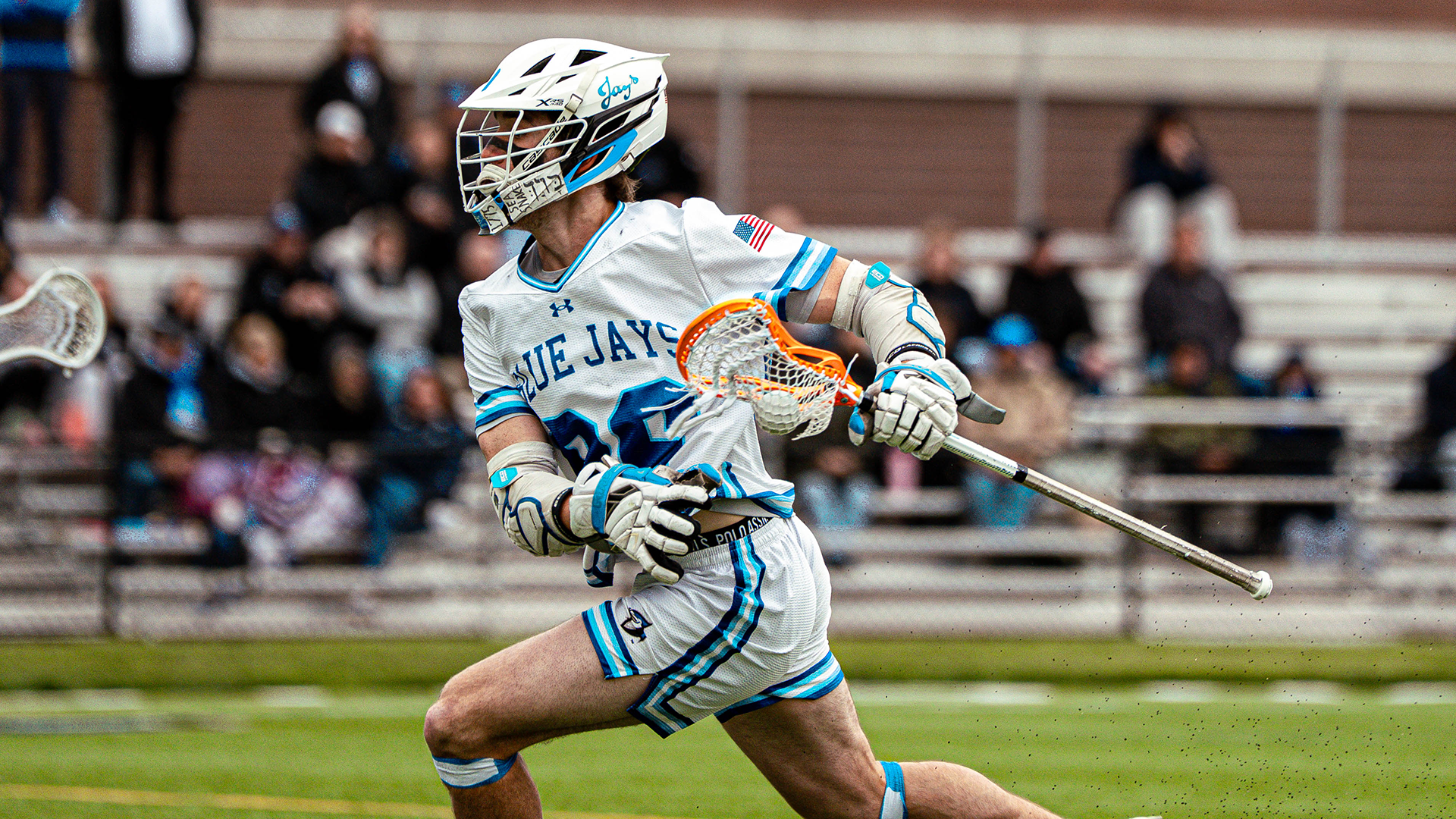 Reese Levinson carries the ball toward goal against Drew on April 25, 2026