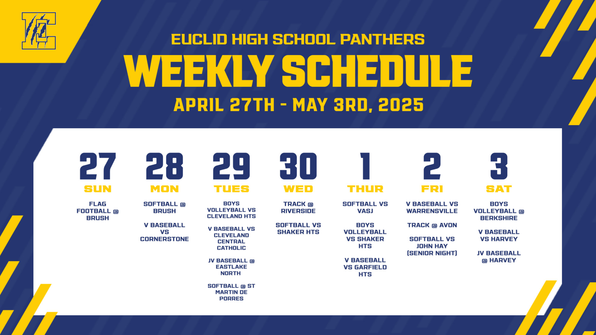 week of April 27 - May 3