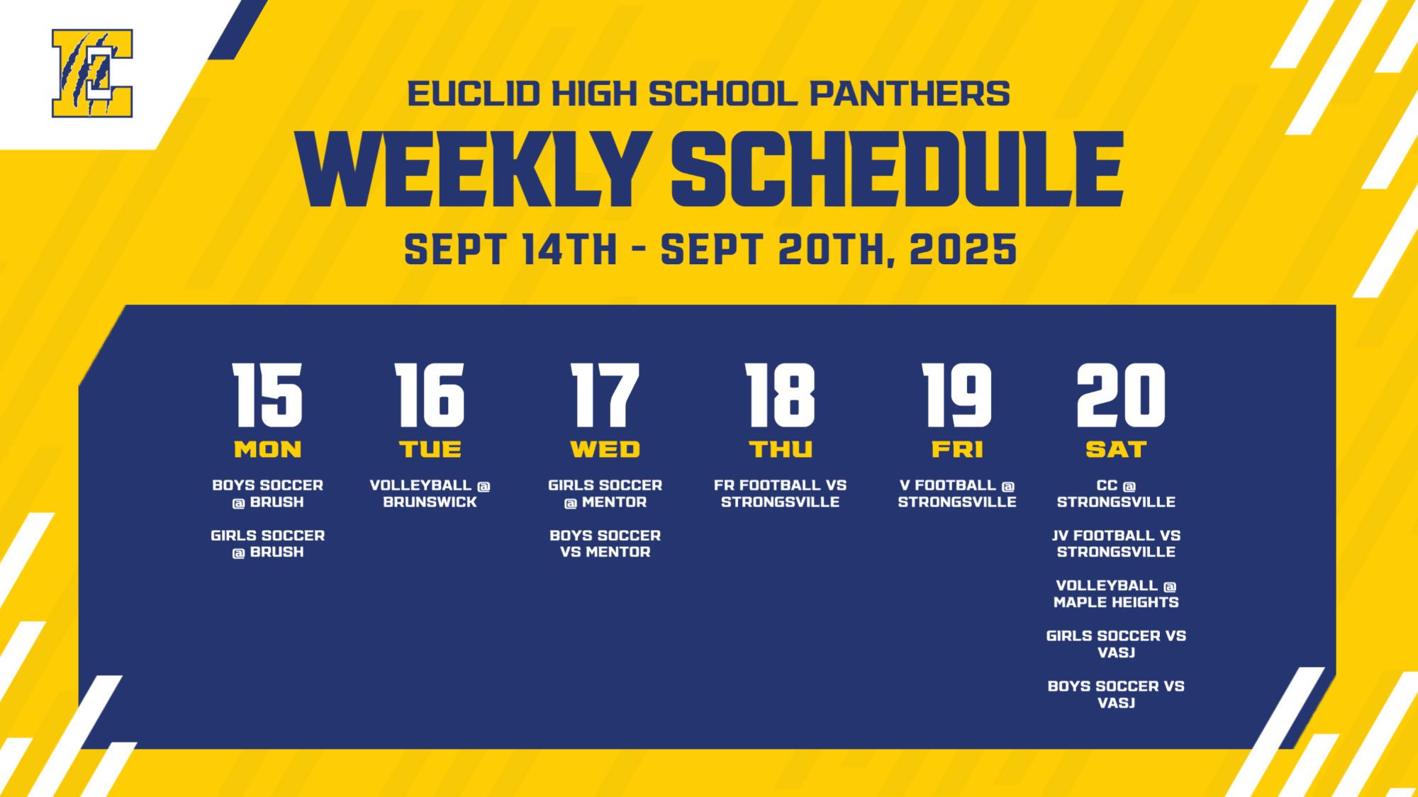 week of Sept 14 - 20