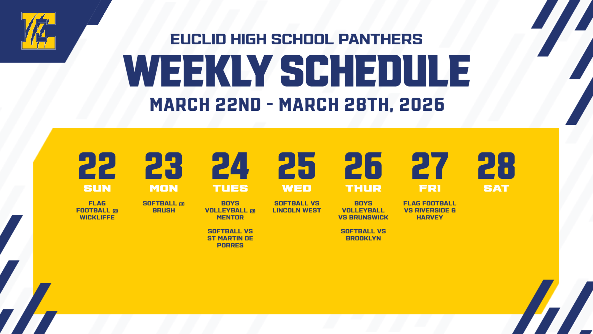 week of March 22 - 28