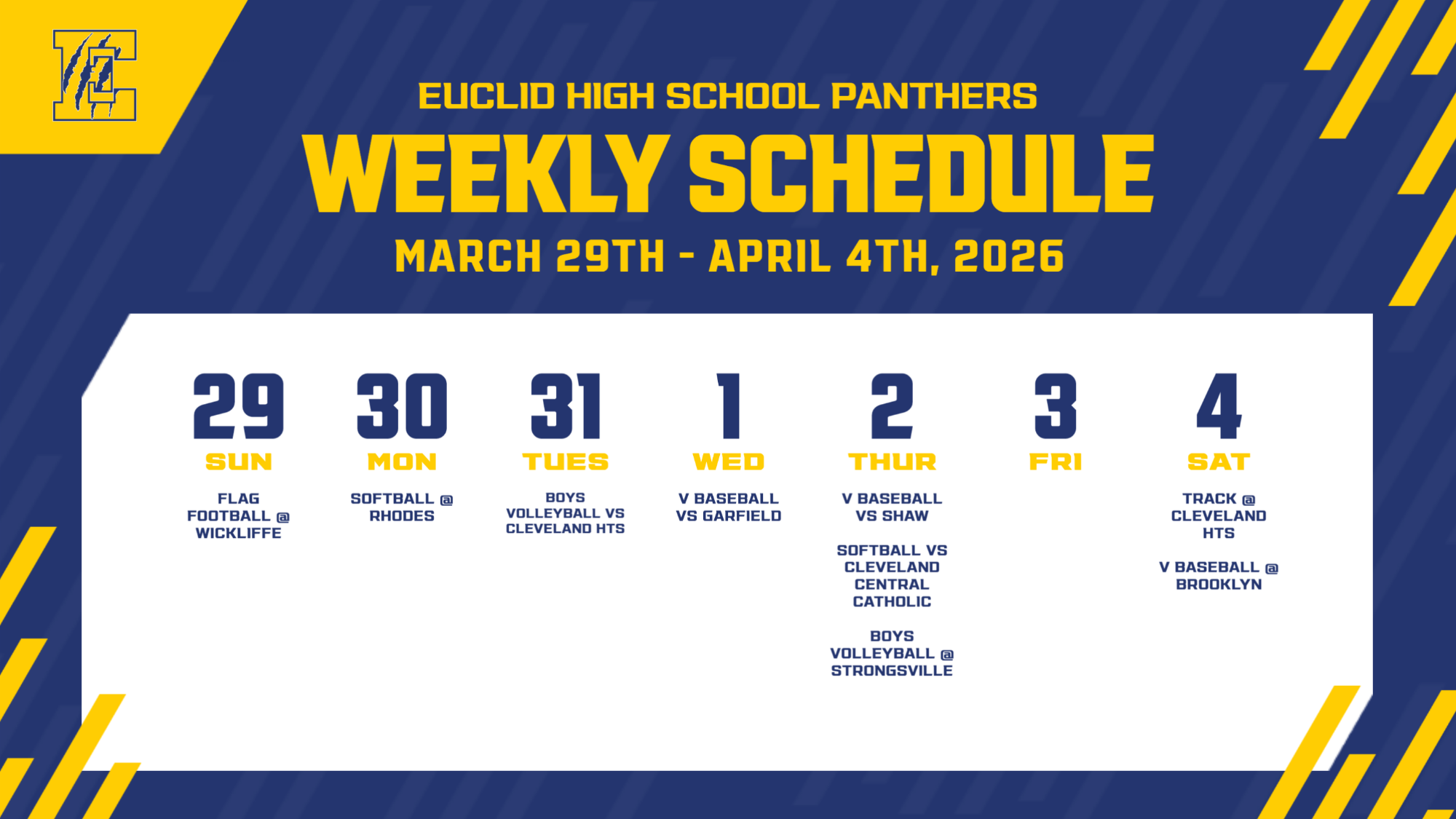 week of March 29 - April 4