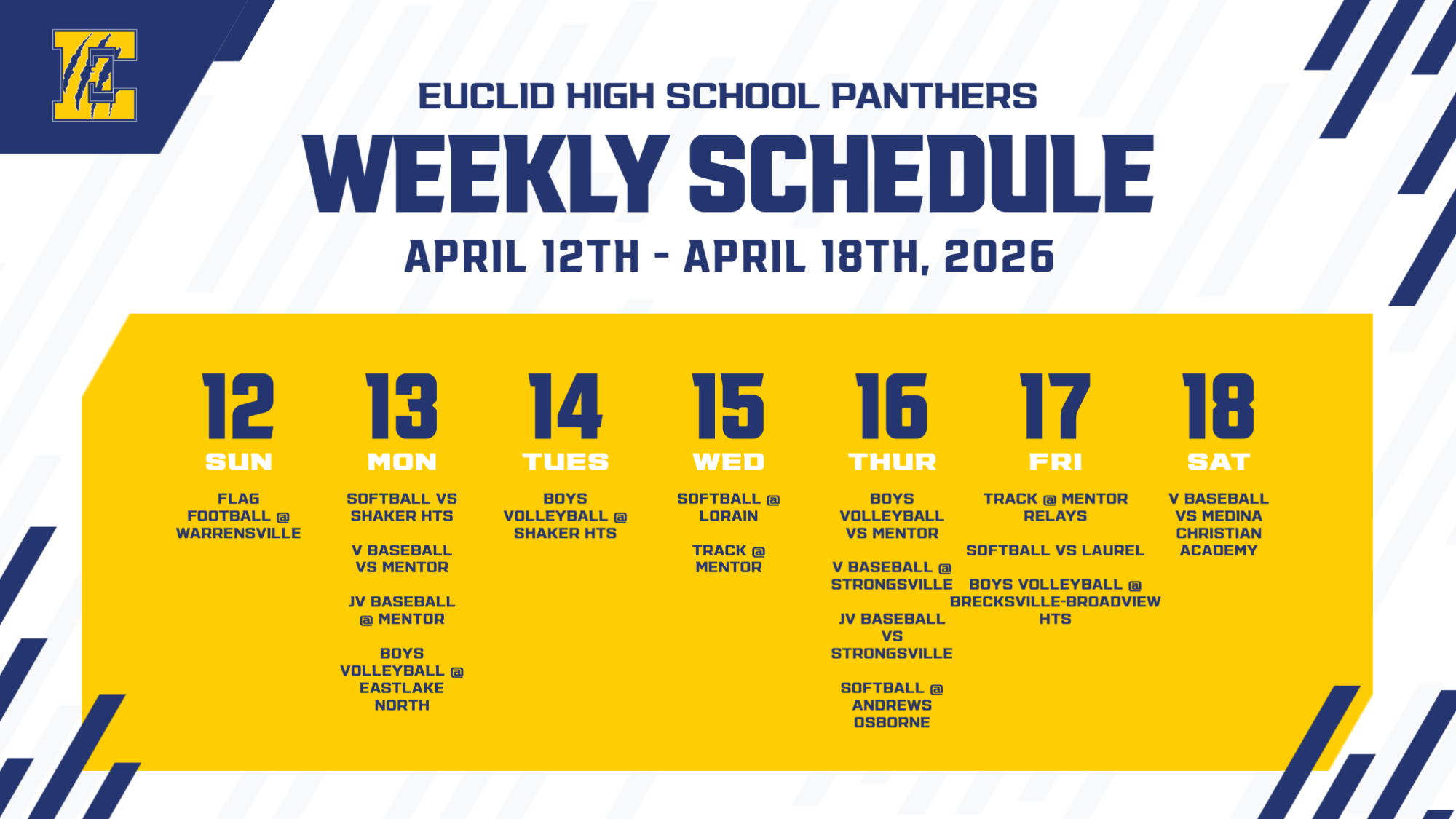 week of April 12 - 18