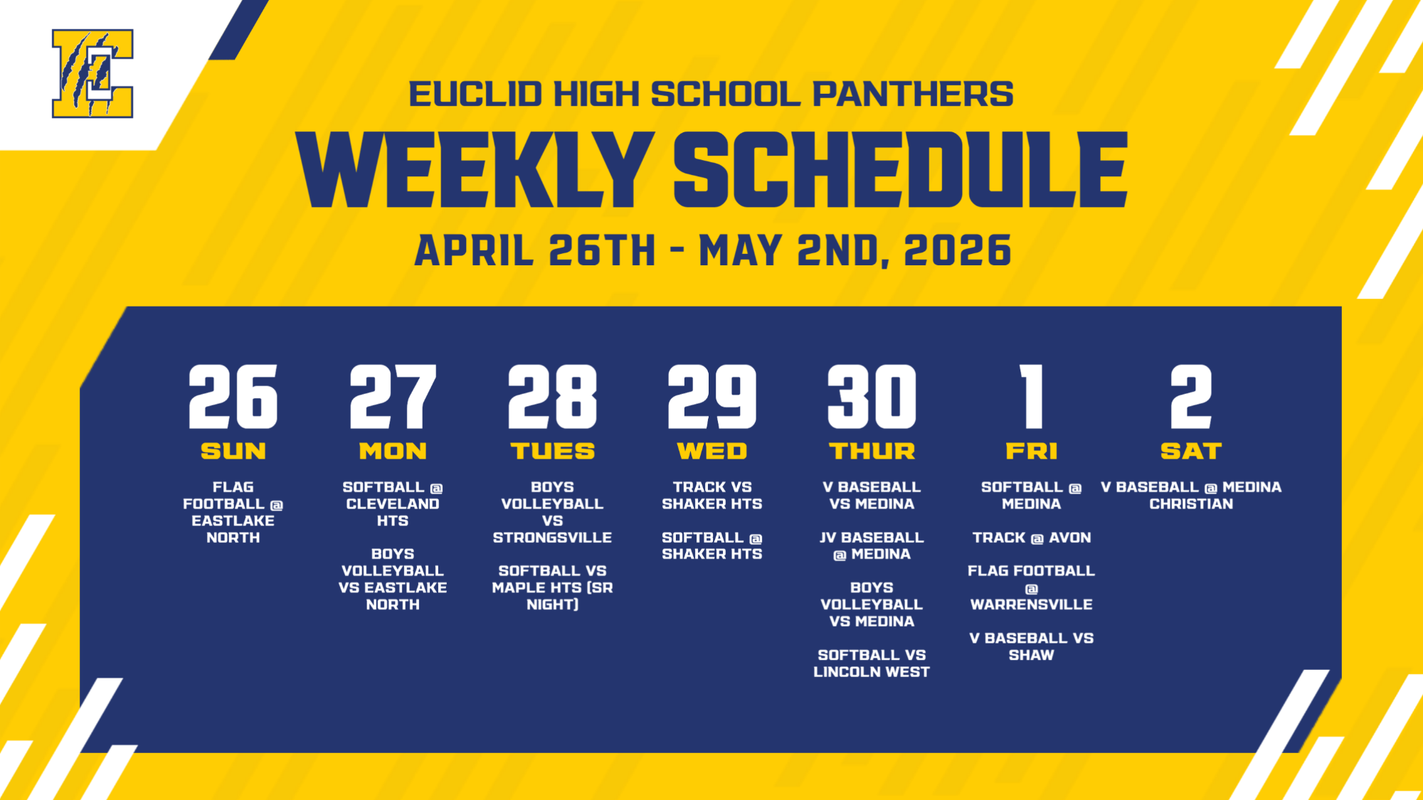 week of April 26 - May 2