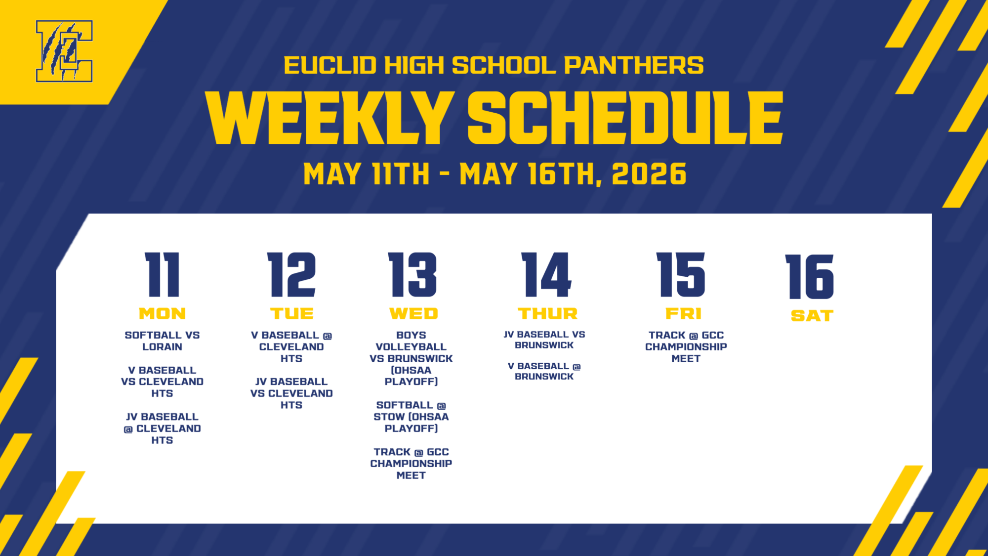 week of May 10 - 16