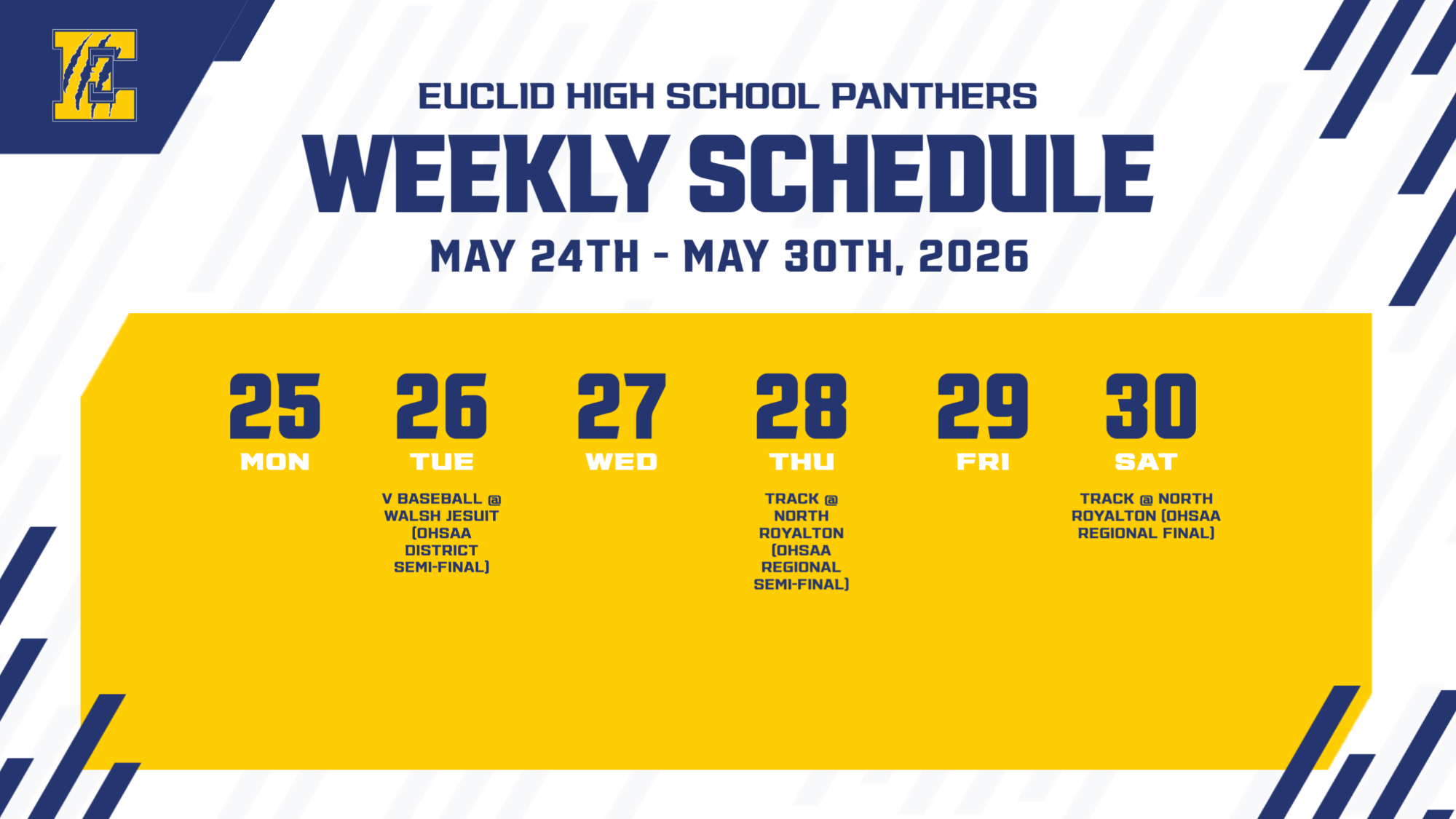 Week of May 24 - 30