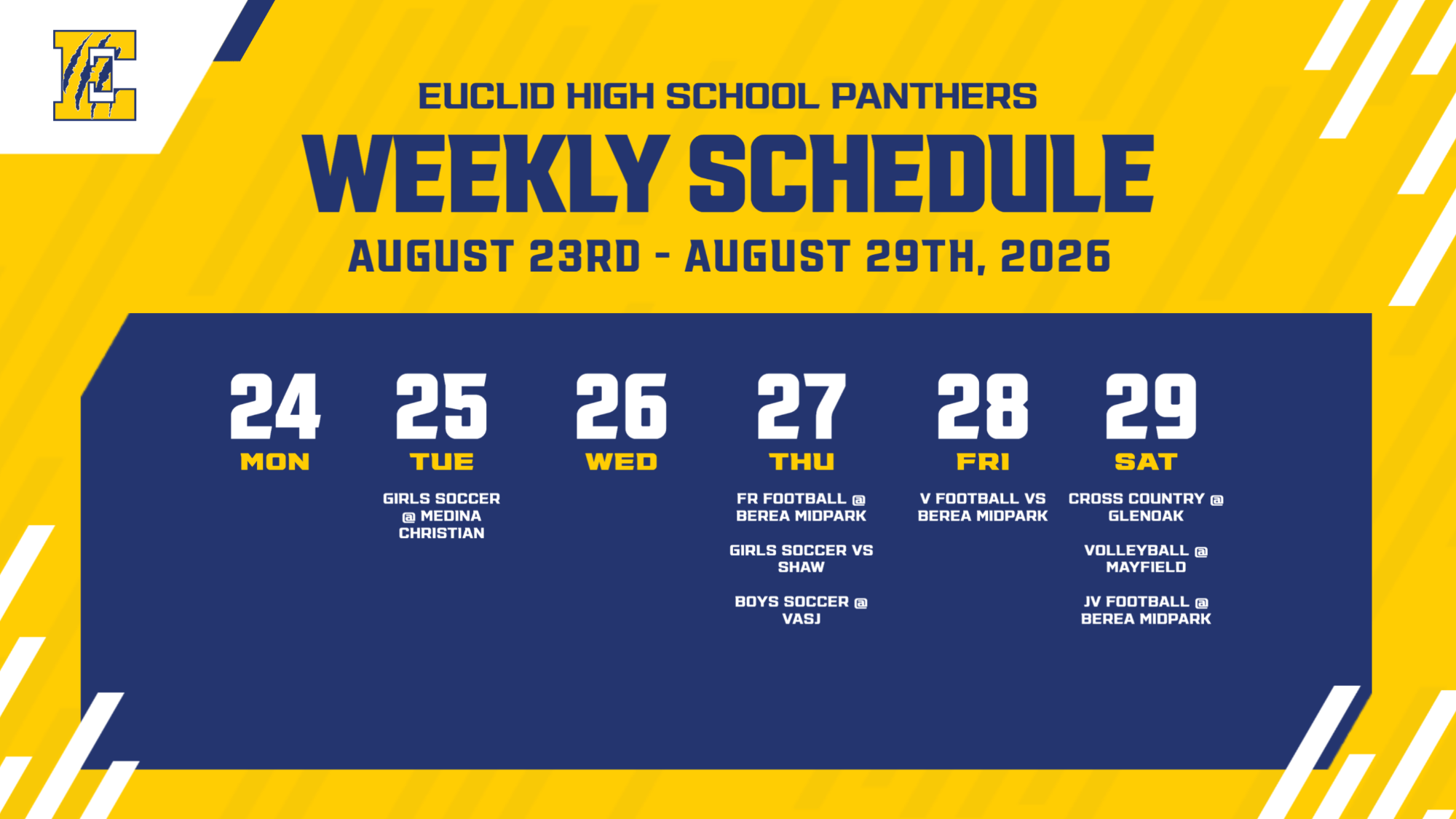 week of Aug 23 - 29