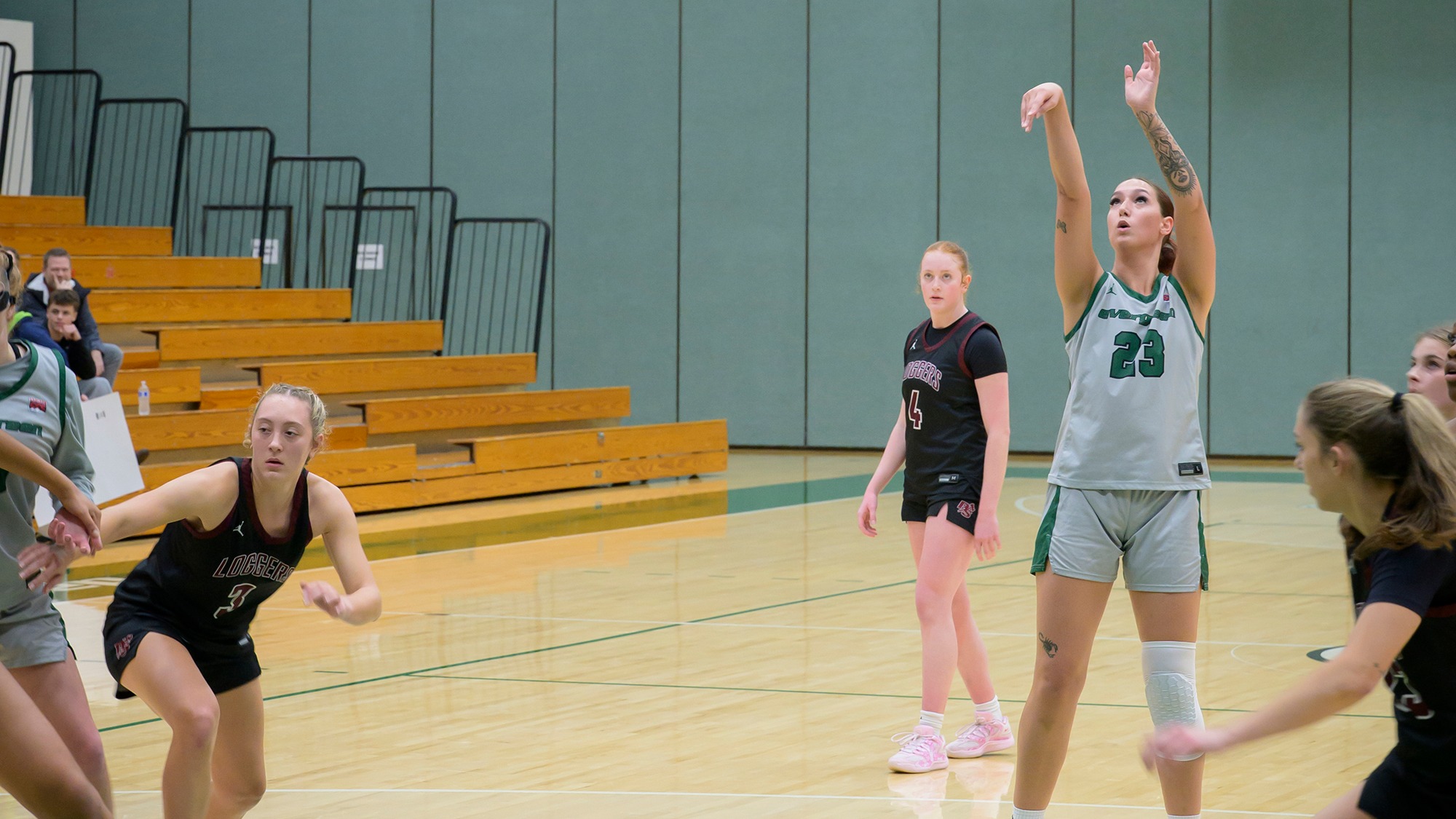 Bayleigh Harder follows through on a free throw. 