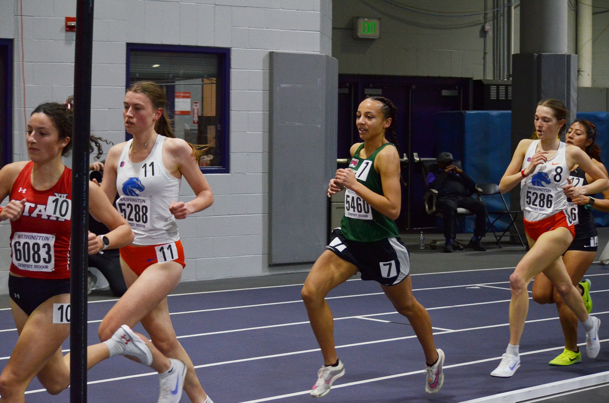 Alauna Carstens competes indoors at the University of Washington.